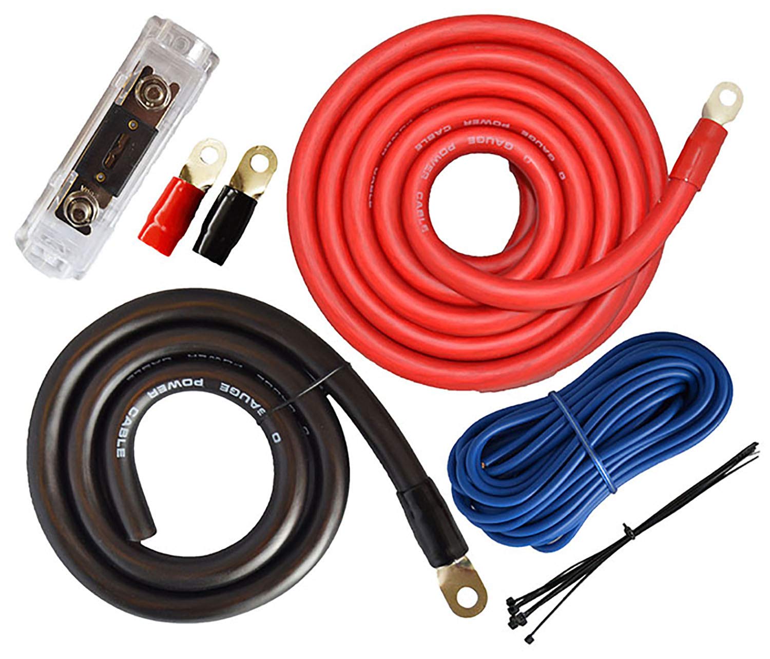 Soundbox Pk0 17, 0 Gauge Amp Kit Power Amplifier Install Wiring Cables   7500W