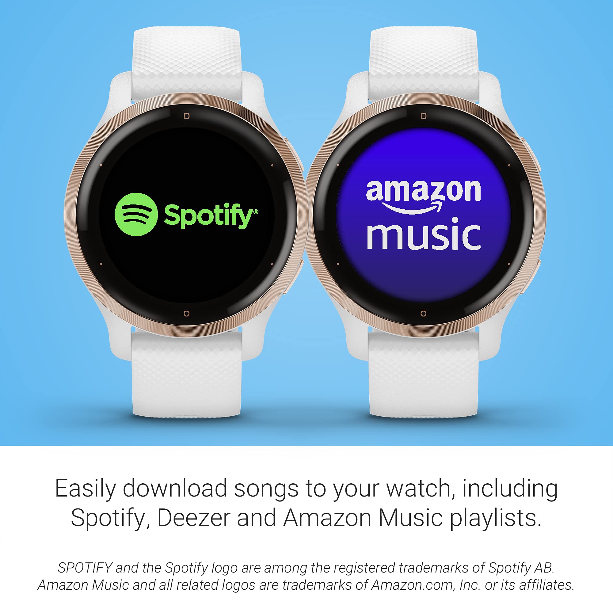 Garmin Venu 2S, Smaller Sized Gps Smartwatch With Advanced Health Monitoring And Fitness Features, Rose Gold Bezel With White Ca