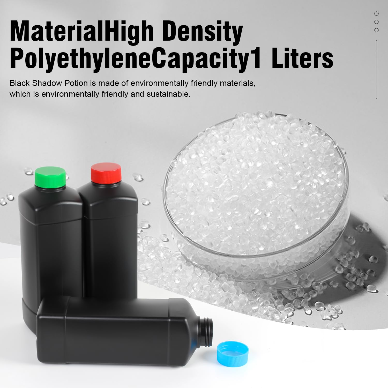 Etone 3X 1000Ml Darkroom Chemical Storage Bottles Film Photo Developing Processing 1L