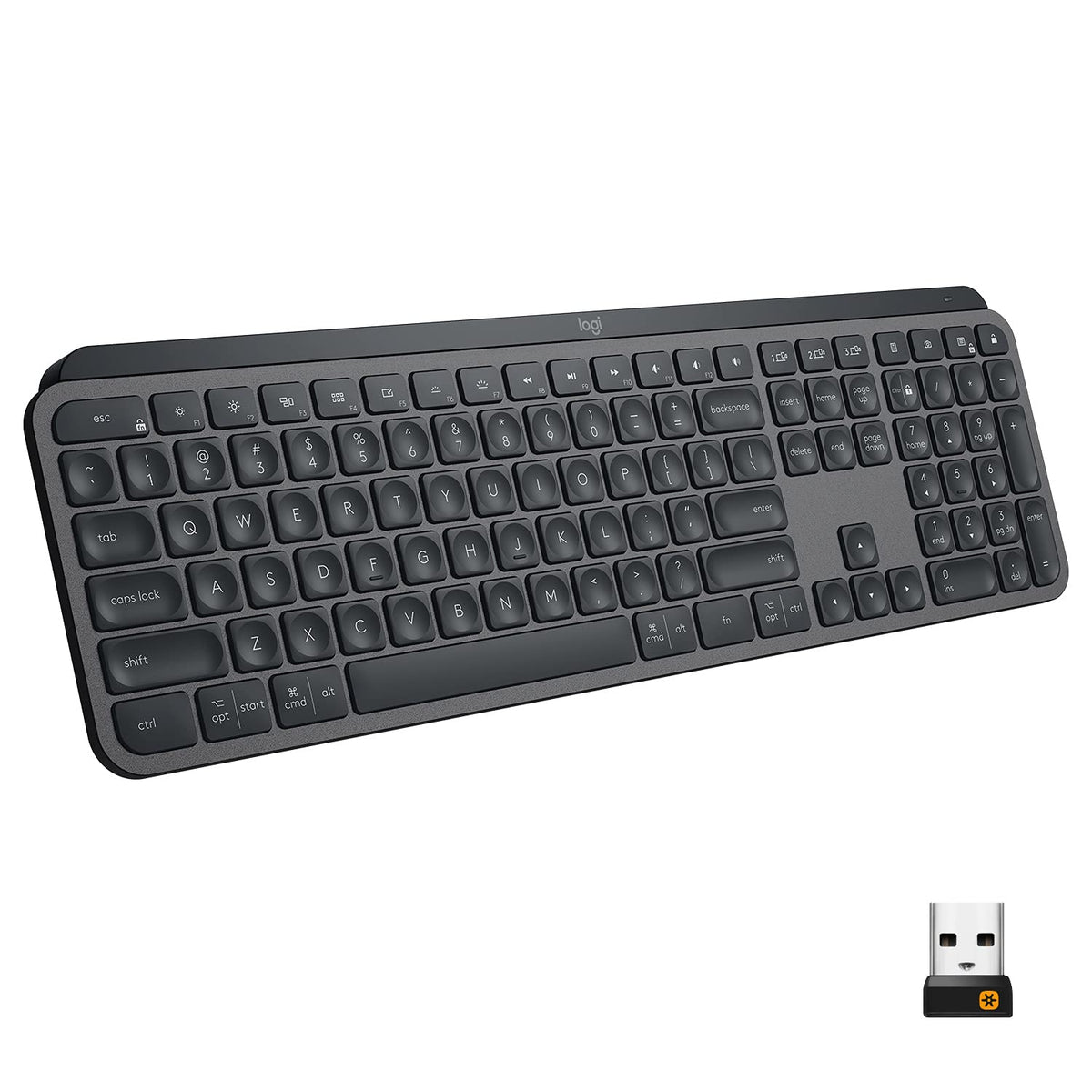 Logitech Mx Keys Illuminated Wireless Keyboard With Bluetooth, Usb-C - For Apple Macos, Microsoft Windows, Linux, Ios, Android -