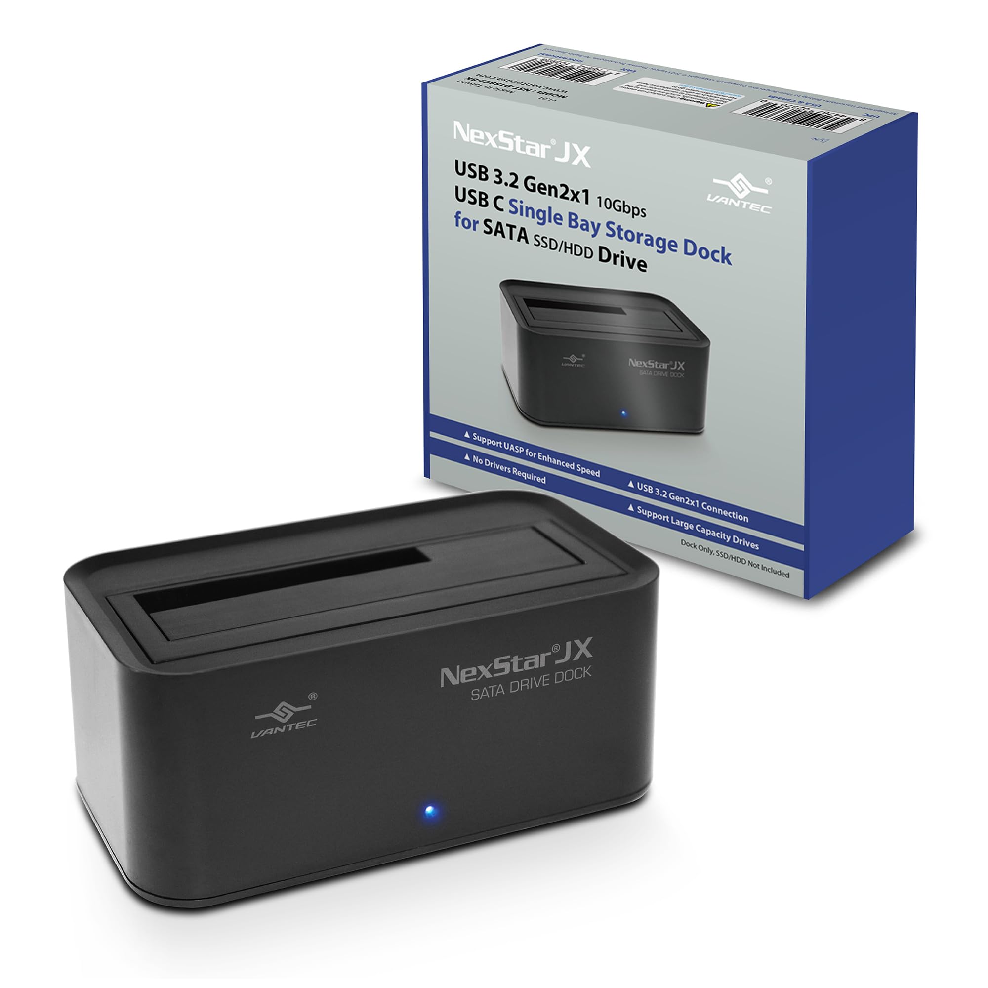 Vantec NSTD158C3BK NexStar JX USB 3.2 Gen2x1 USBC Single Bay StorageDock RTL
