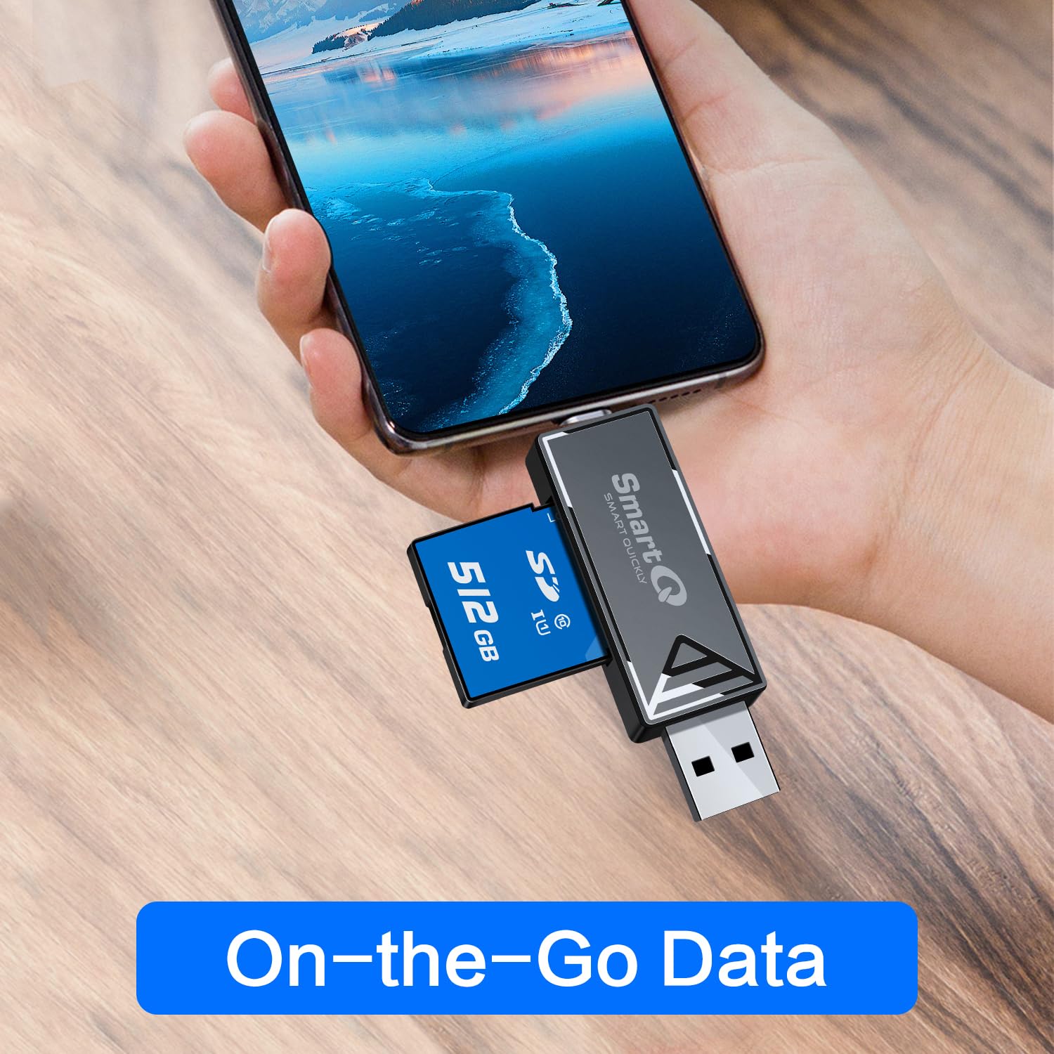 Sd Card Reader, Smartq Dual Connector Usb 2.0/Usb C Memory Card Reader Adapter, Compatible With Sd/Micro Sd/Sdhc/Sdxc/Mmc [Card