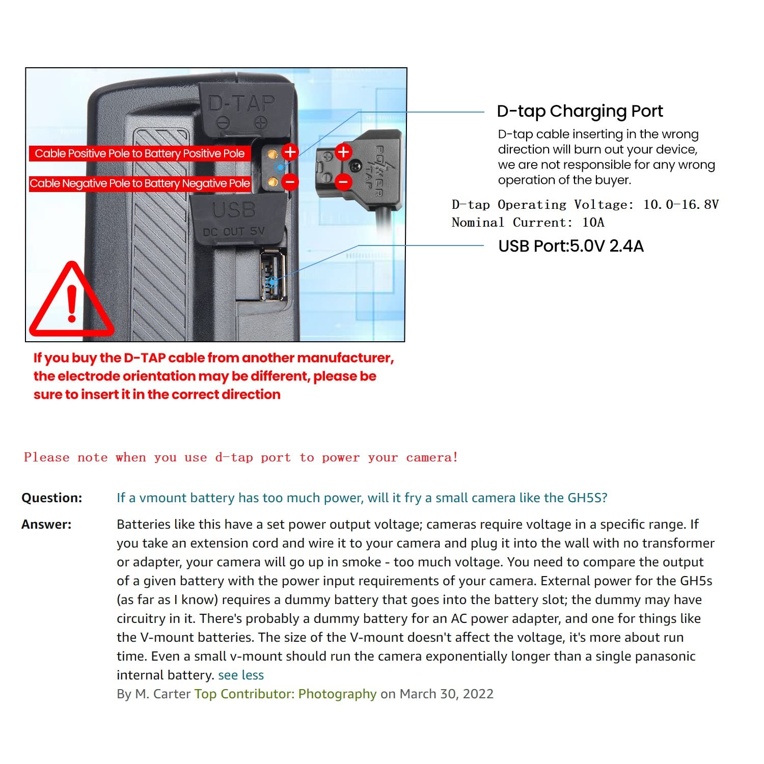 Reytric 190Wh(13400Mah) V Mount/V Lock Battery Compatible Video Camera Camcorder Broadcast Led Light With D Tap Charger
