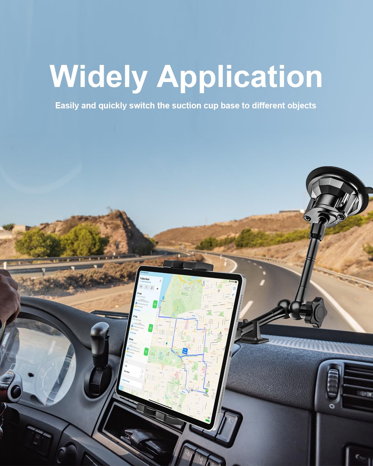 Metal Tablet Mount For Truck   Heavy Duty [Super Suction Cup] Tablet Truck Mount Dashboard Windshield For Car/Semi Truck/Pickup/