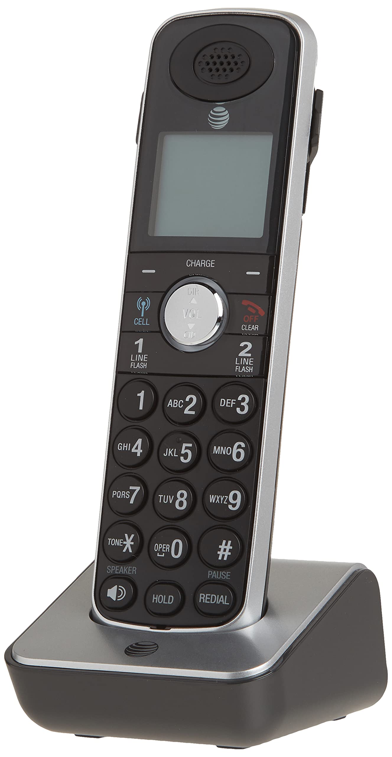 At&T Tl86009 Accessory Cordless Handset, Black/Silver | Requires An At&T Tl86109 Expandable Phone System To Operate