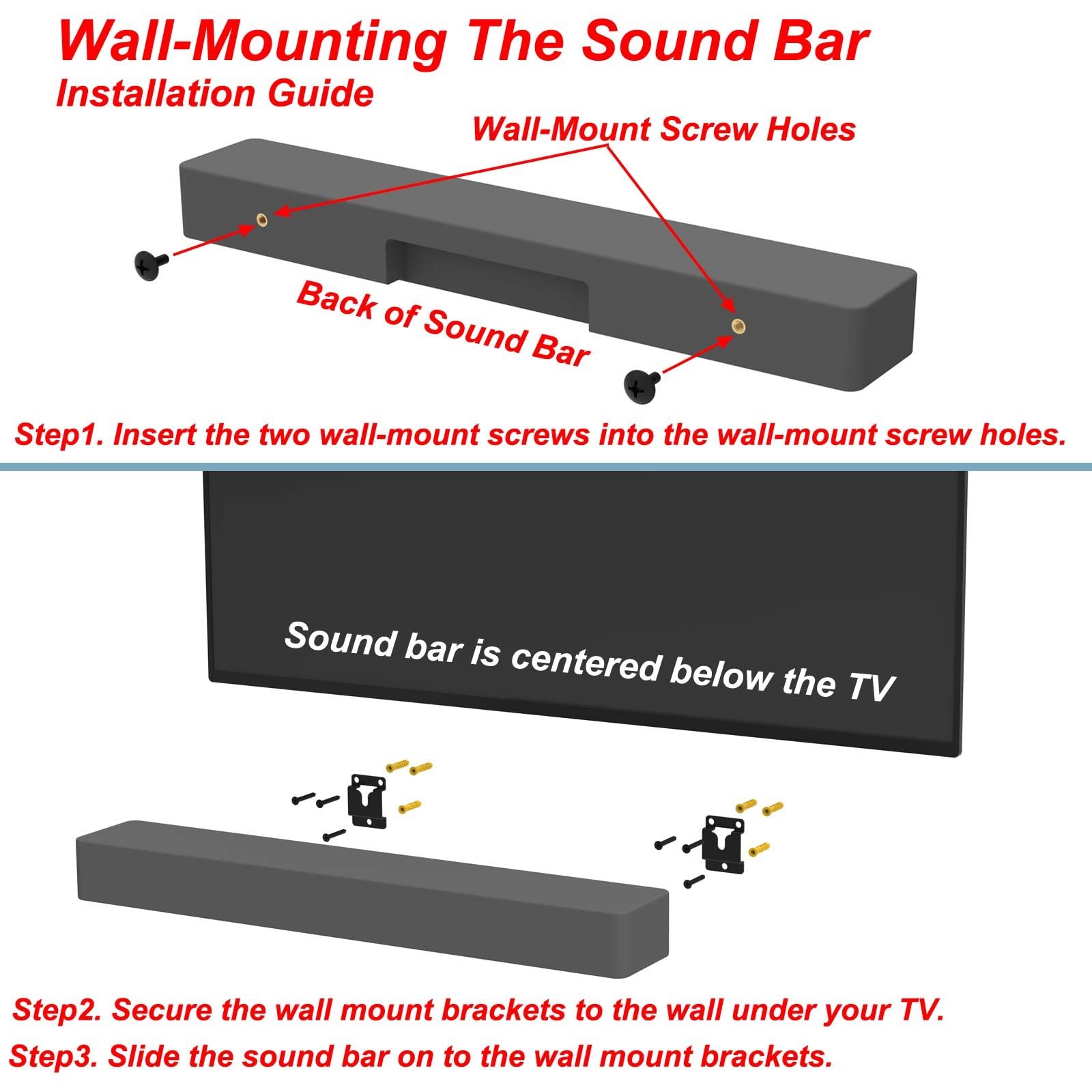 Pbxifge Sound Bar Wall Mount Brackets For Vizio Soundbar Wall Mounted Holders S3820W C0 Sb3851 C0 Sb4051 D5 S5430W C2 Sb3651 E6