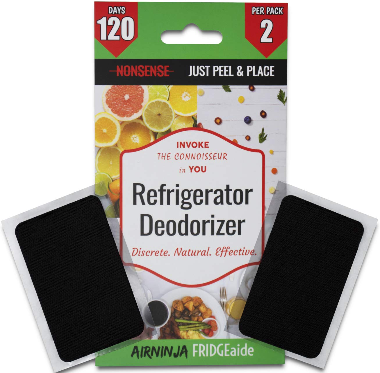 Fridge Refrigerator Freezer Deodorizer Patch  Organic Odor Eliminator  4 Month Supply  Foul Smell Remover  Beats Baking Soda & A