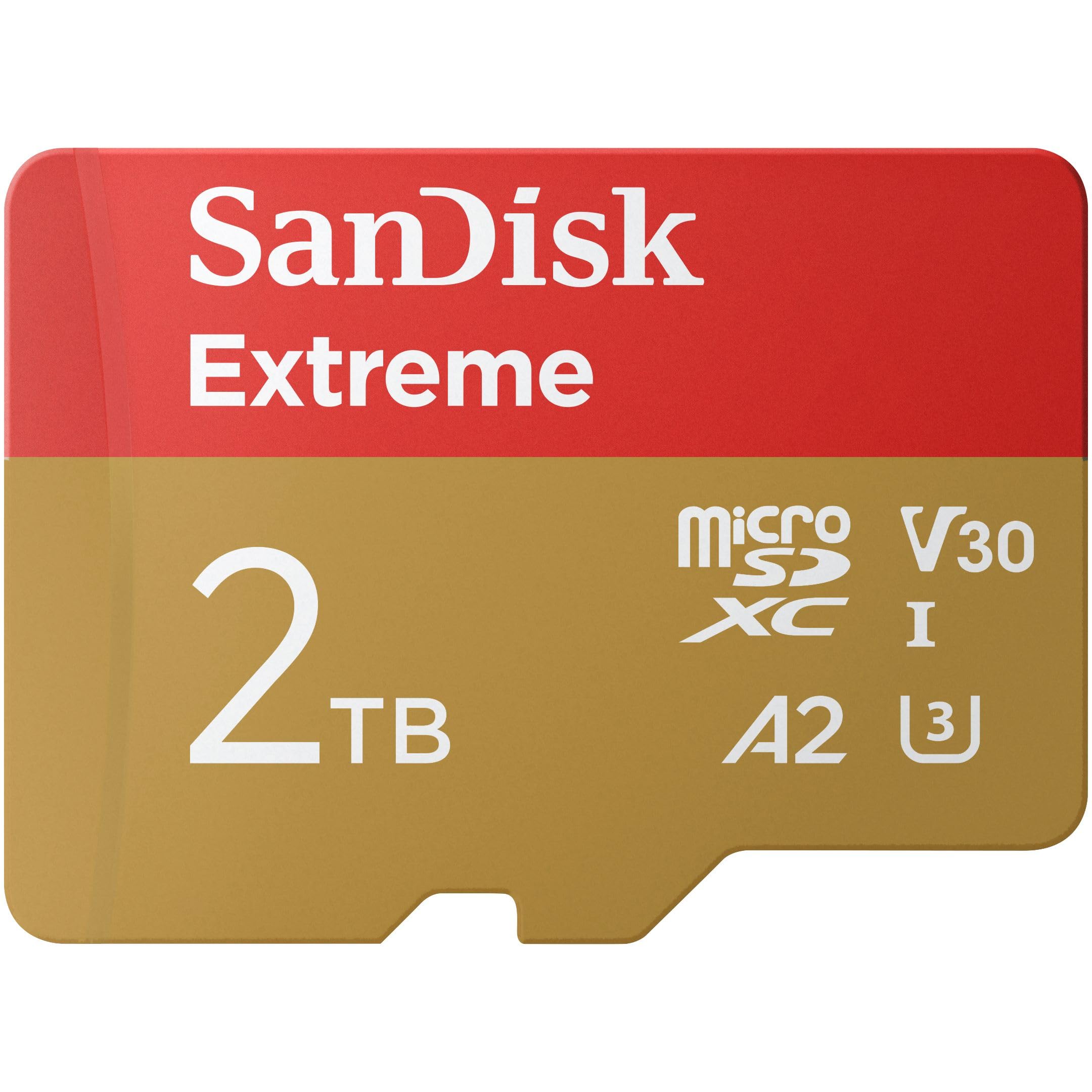 Sandisk 2Tb Extreme Microsdxc Uhs I Memory Card With Adapter   Up To 240Mb/S, C10, U3, V30, 4K, 5K, A2, Micro Sd Card  Sdsqxav 2
