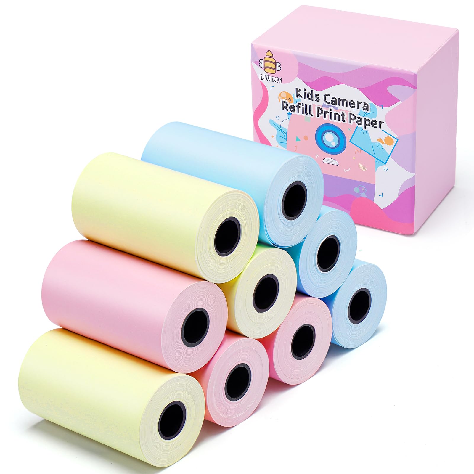 9 Rolls Kids Instant Camera Print Refill Paper  Photo Printer Thermal Paper Rolls Instant Print Camera Refill Paper For Kid'S In