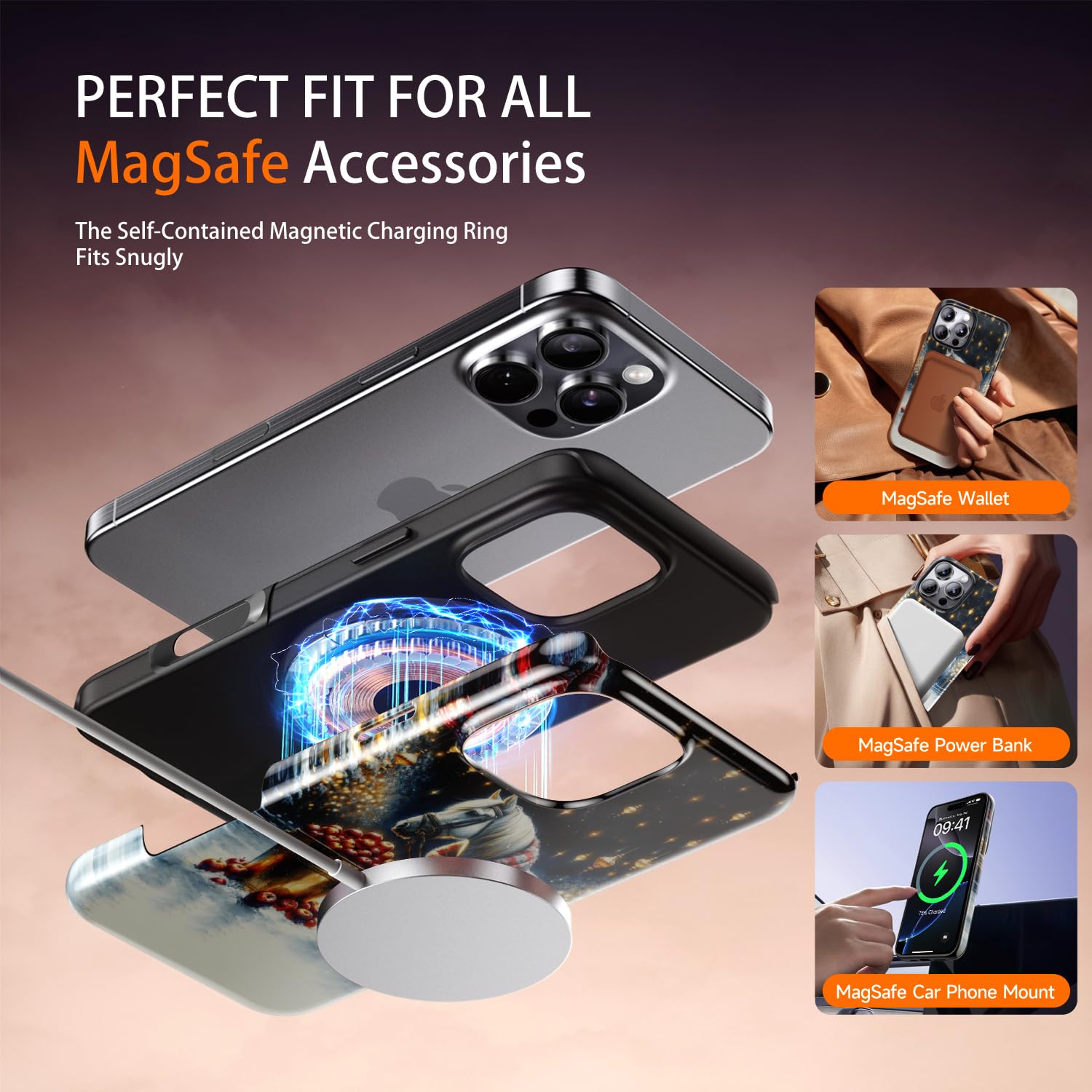 Dorismax Christmas Phone Case For Iphone 16 Pro Max - Wireless Charging Compatible - Dual-Layer Shell + Silicone Cover - Protect