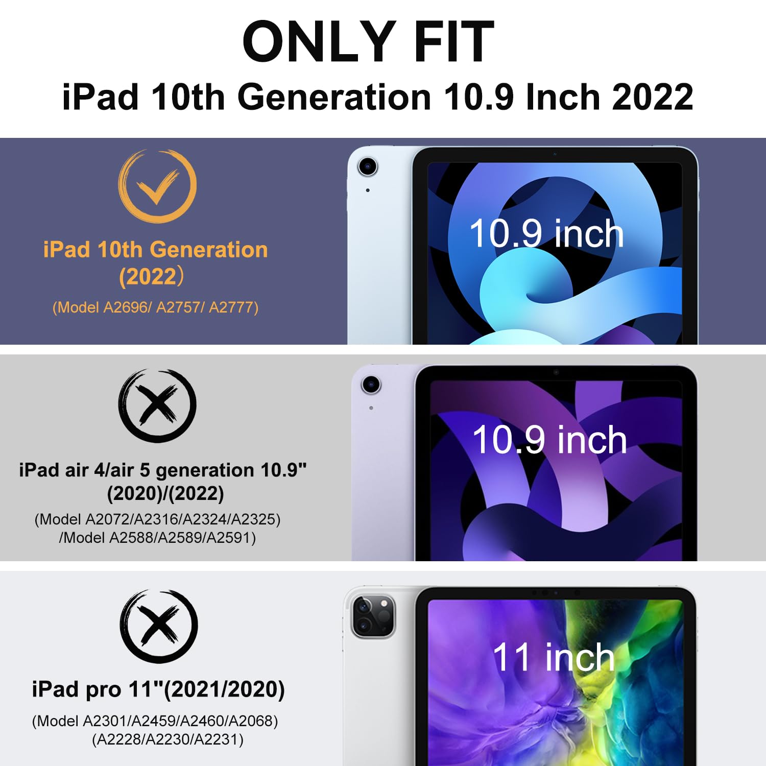 Okp Case For Ipad 10Th Generation 2022, 10Th Gen Ipad Case With Multi Angle Viewing Pu Leather Flio Stand Cover With Pencil Hold