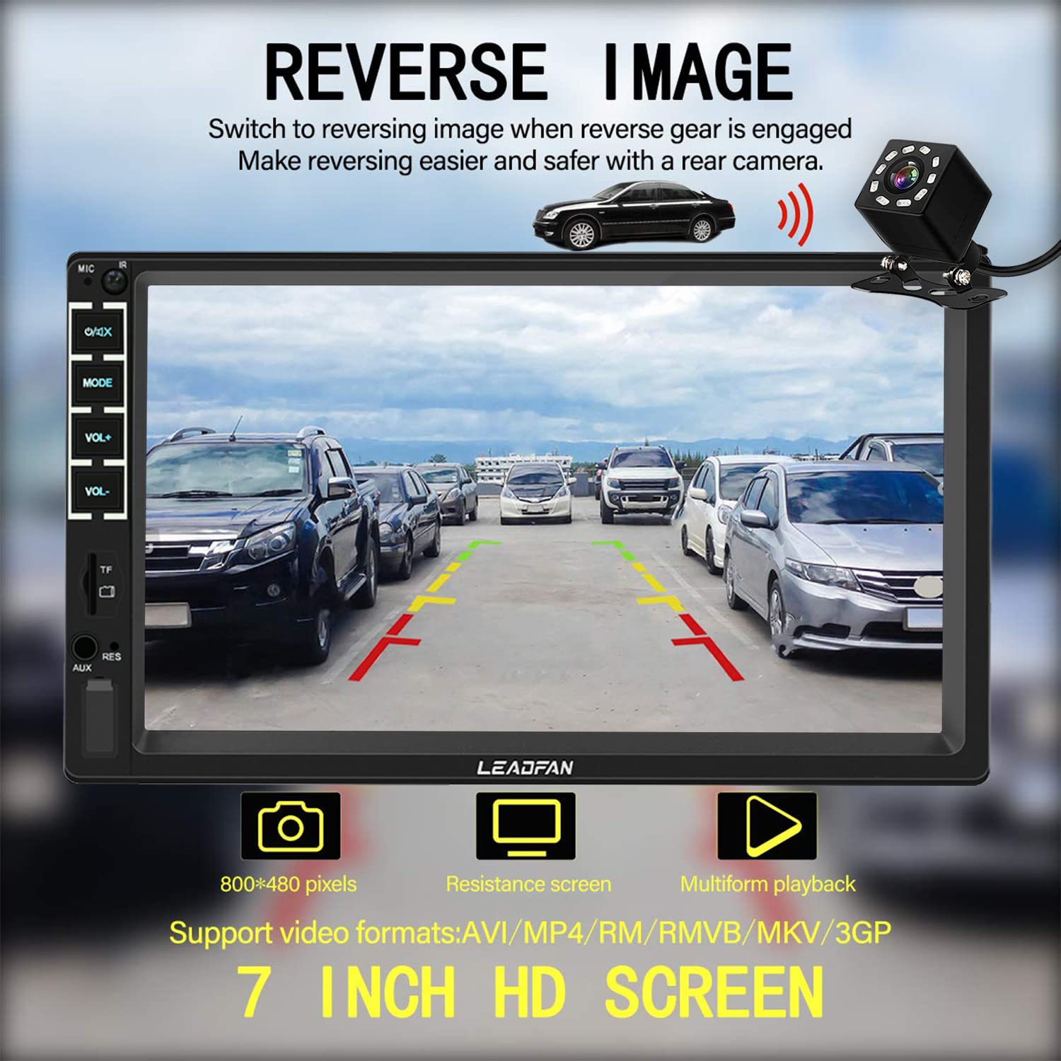7'' Car Stereo Double Din Touch Screen Car Radio Audio Receiver Fm Radio Bluetooth Video Remote Control Mp5/4/3 Player Android I