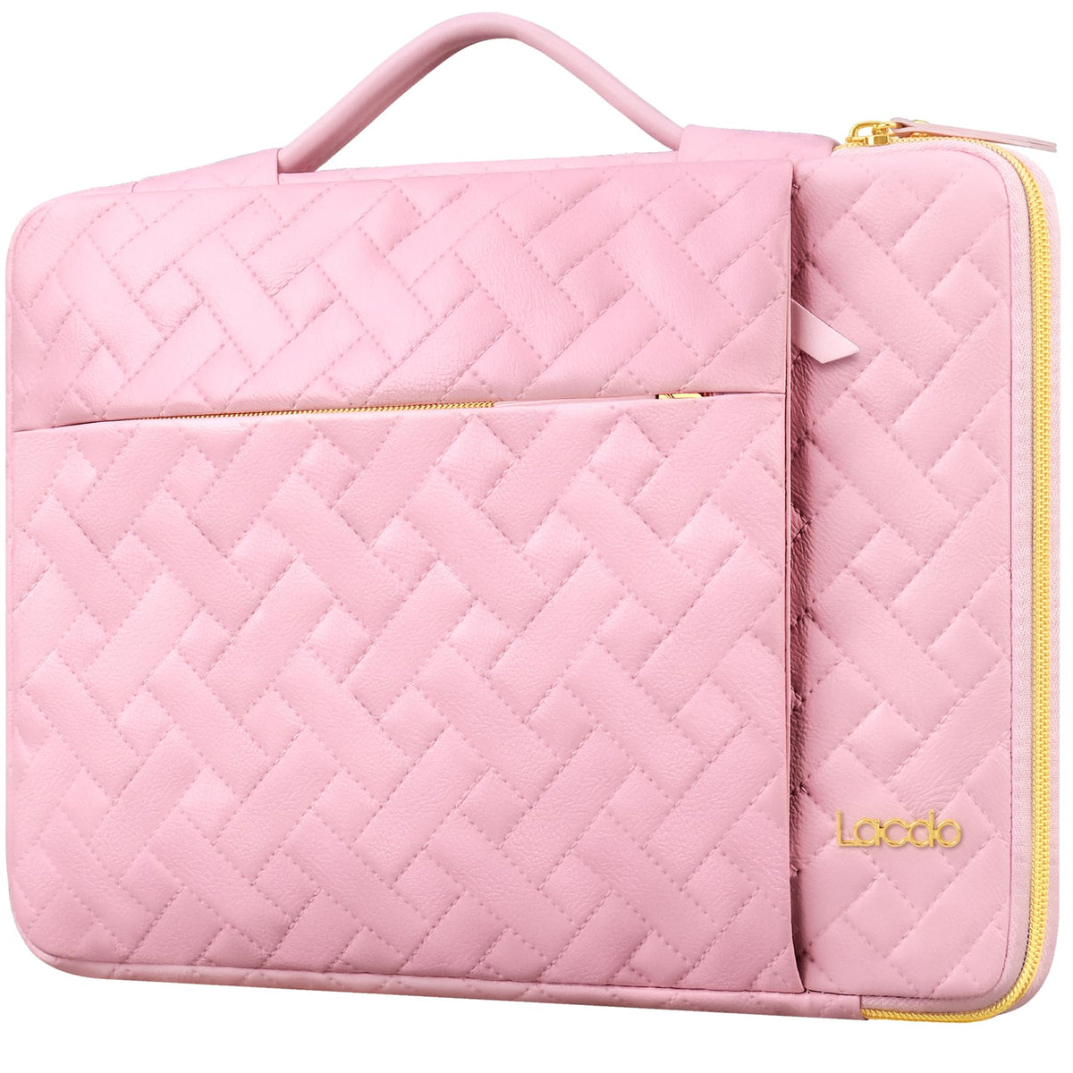 Lacdo 360° Protective Laptop Sleeve Case for 13 inch New MacBook Air M3 A3113 M2 A2681 M1 A2337 2024-2018 | 13 inch MacBook Pro M2/M1 A2338 A2251 | 13 inch iPad Pro M4 / 13' iPad Air M2, Sakura Pink