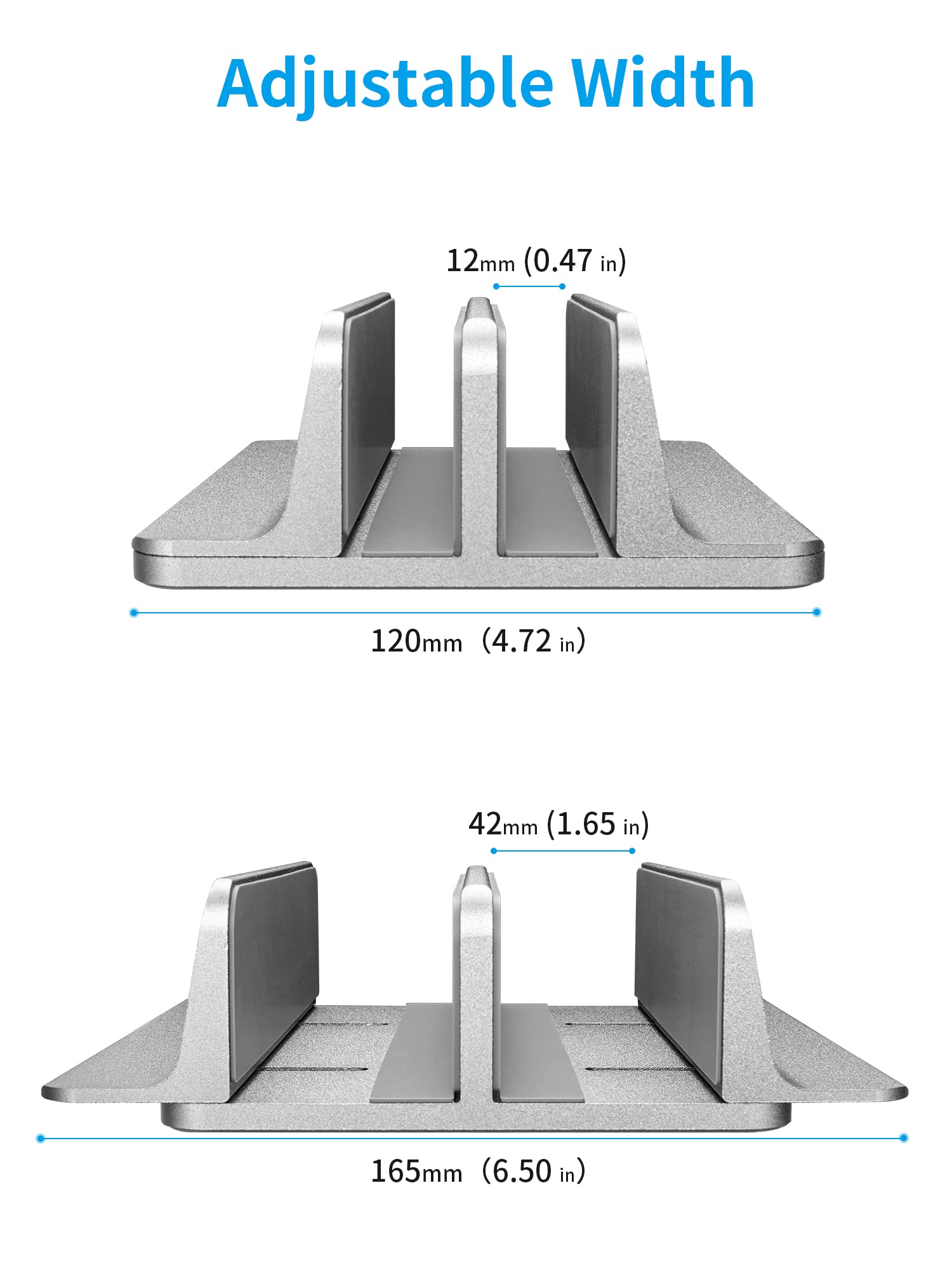 Jarlink Vertical Laptop Stand Holder, Aluminum Double Desktop Stand Holder With Adjustable Dock (Up To 17.3 Inch), Fits All Macb