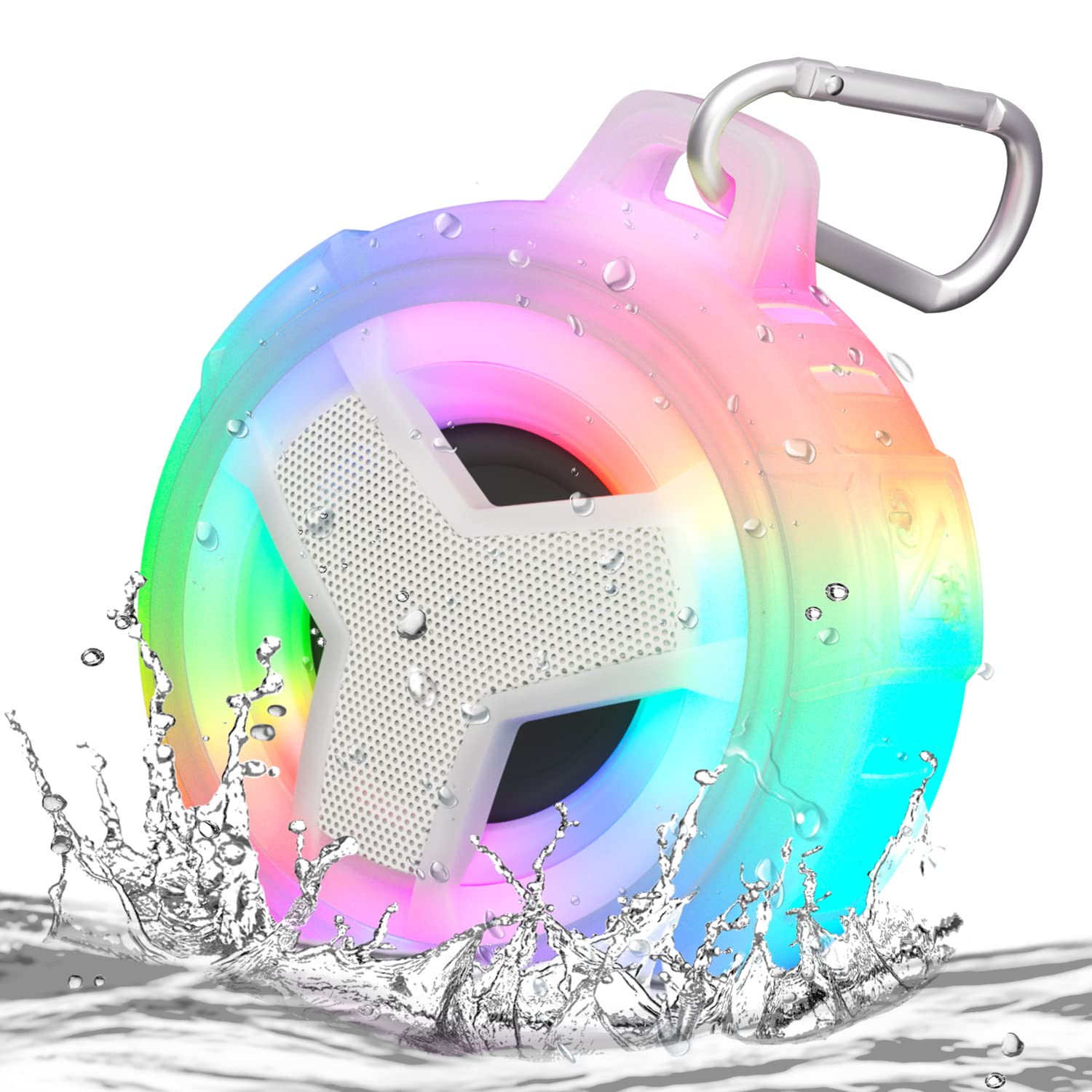 Eboda Bluetooth Shower Speaker, Portable Bluetooth Speakers, Ip67 Waterproof Wireless Speaker With Led Light, 2000Mah, True Wire