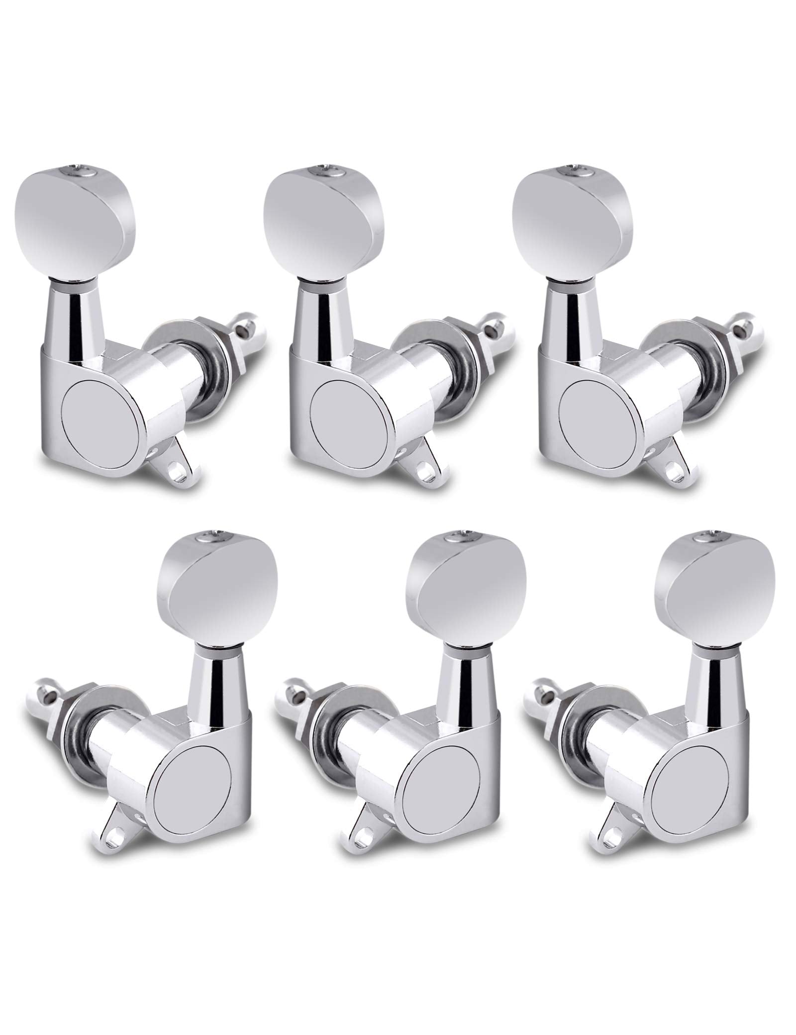 Holmer Guitar String Tuning Pegs Tuning Machines Sealed Machine Heads Grover Tuners Tuning Keys Oval Button 3 Left 3 Right for E