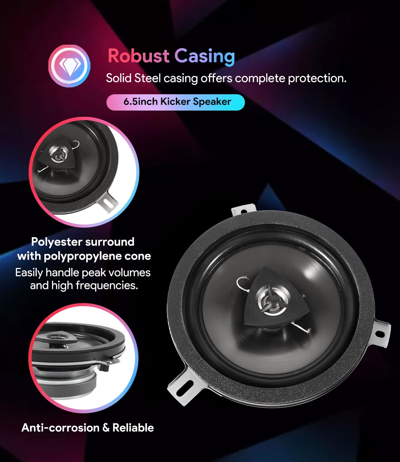 2 Pack For Mopar Kicker Speaker Upgrade 2007 2018 Jeep Wrangler Jk Jku & 2005 2018 Jeep Wrangler Dodge Commander Grand Cherokee,