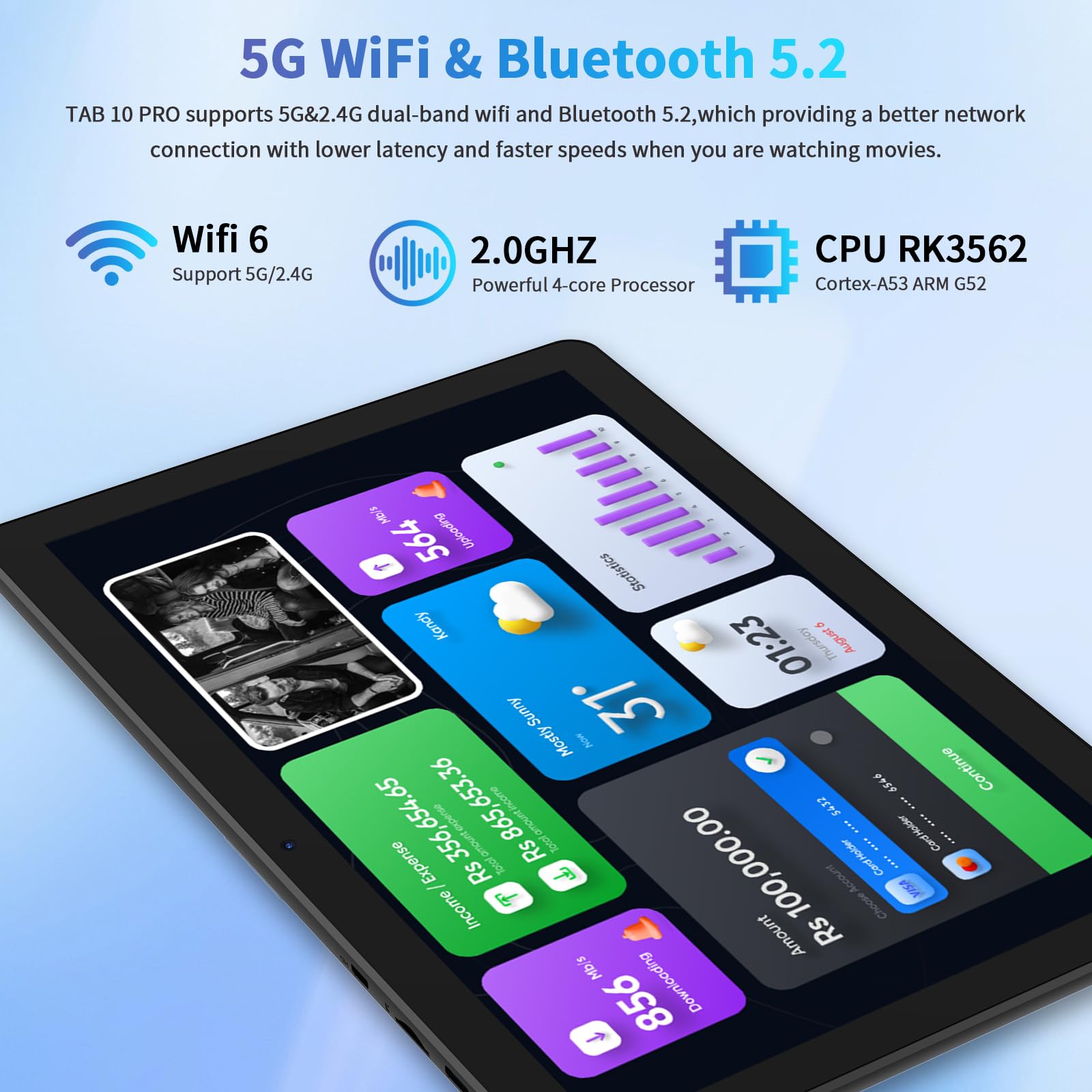 Newision Android Tablet 10 Inch, 2024 Newest Android 13 Tablet,64Gb+7(3+4 Expand) Gb/1Tb Expandable,6000Mah Battery,2 In 1 Table