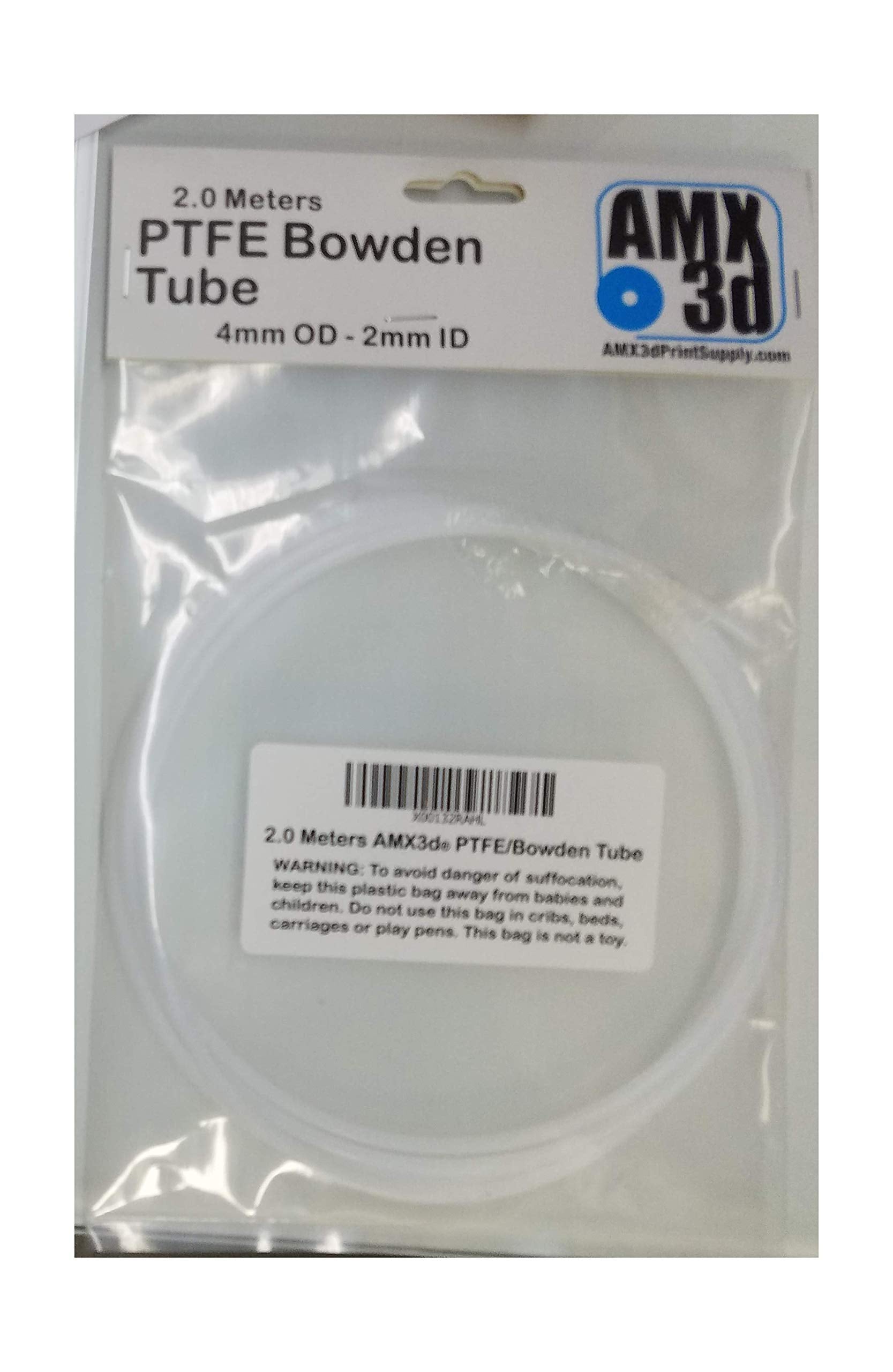 Amx3D Ptfe Teflon Bowden Tube For 1.75 Filament (2.0Mm Id/4.0Mm Od) 2.0 Meters   White Connector Tubing For 3D Printer