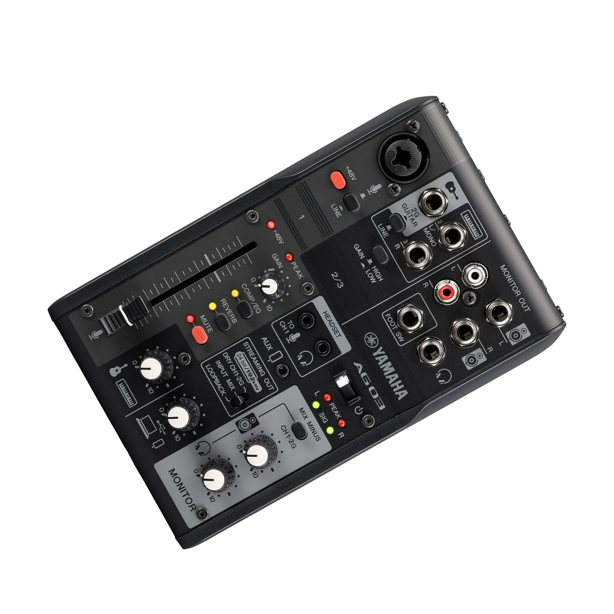 Yamaha Ag03Mk2 Black 6-Channel Live Streaming Loopback Mixer/Usb Interface With Steinberg Software Suite