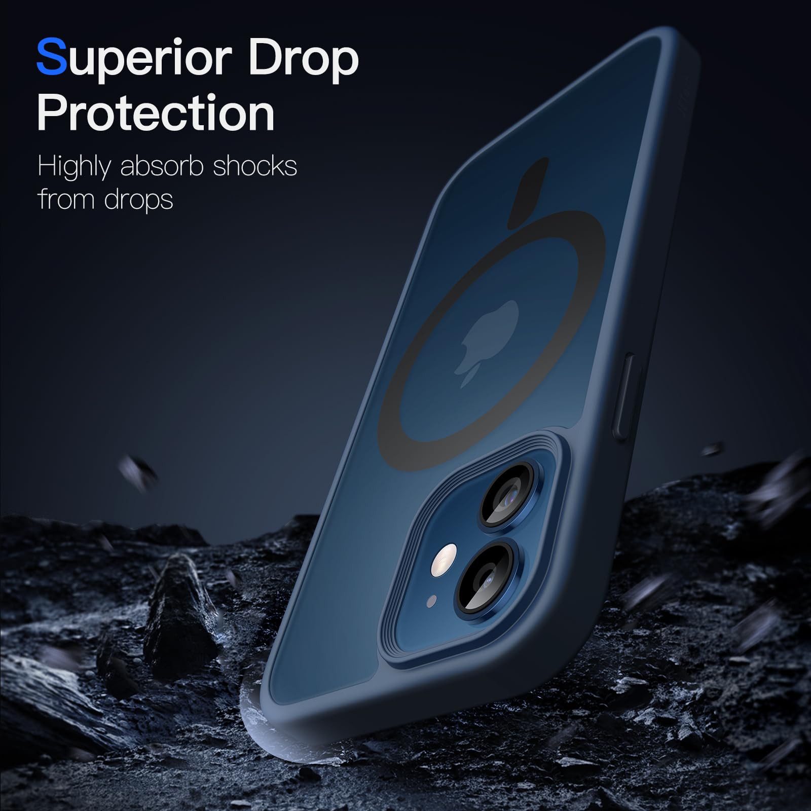 Jetech Magnetic Case For Iphone 12 Mini 5.4 Inch Compatible With Magsafe, Translucent Matte Back Slim Shockproof Phone Cover (St