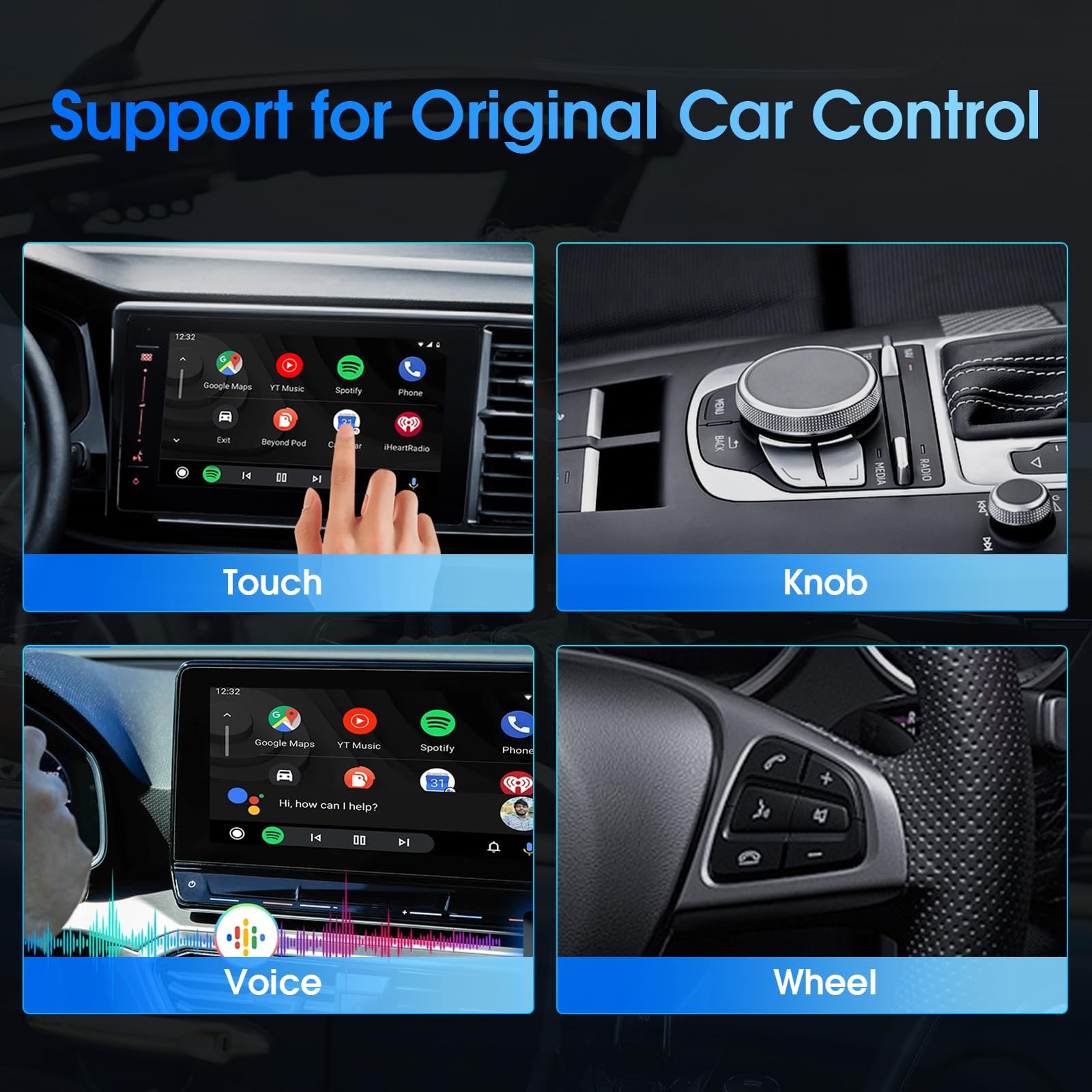 Fitally Wireless Carplay Adapter Apple,Plug & Play Carplay Wireless Adapter, Usb C & Usb A Cables,Dongle Converts Wired Carplay