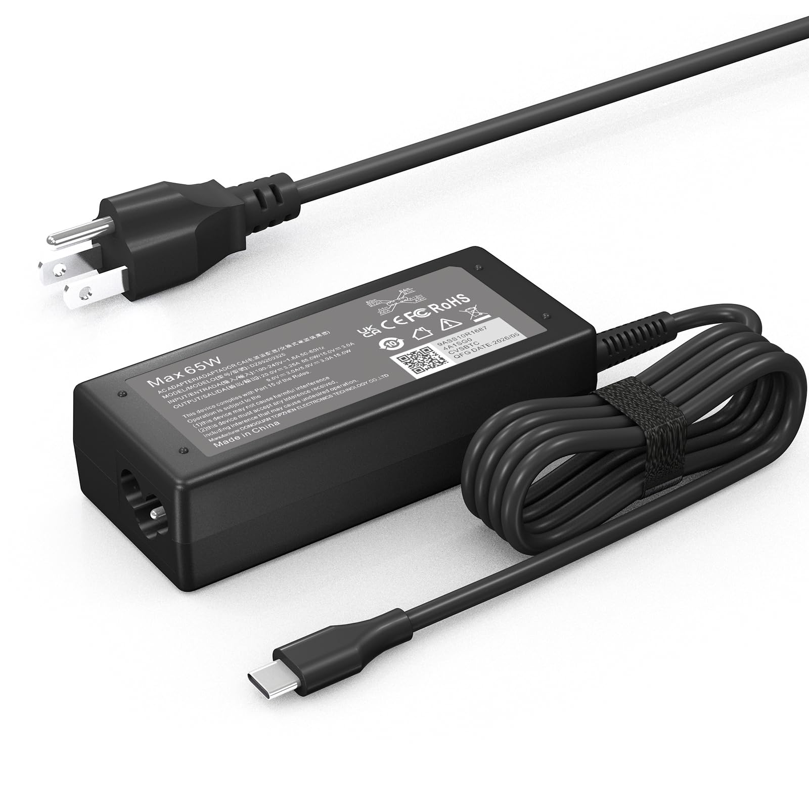 65W USB C Laptop Charger Compatible with HP Chromebook/Lenovo/Dell/Acer and More Chromebook Type C Power Cord