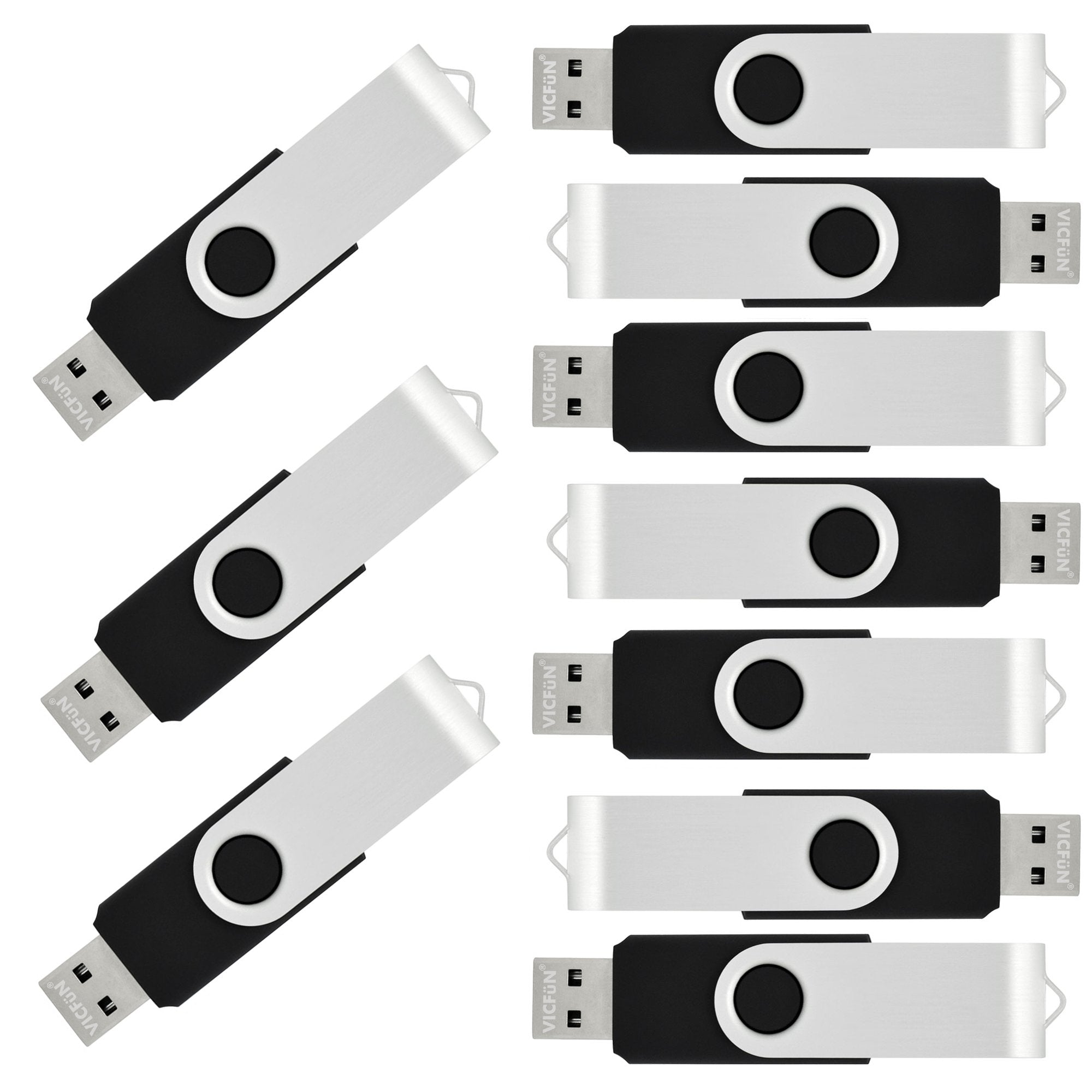 Vicfun 20 Pack 16Gb Usb Flash Drives Bulk 16Gb Flash Drive 20 Pack Usb Memory Stick 16Gb Usb 2.0 Black