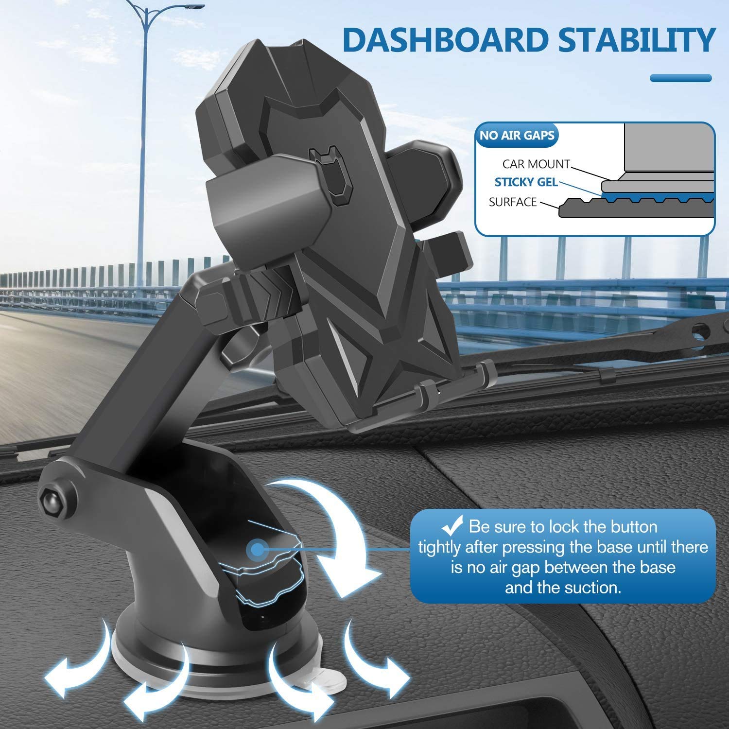 Phone Holder For Car,Universal Long Neck Car Mount Holder Compatible With Iphone Xs Xs Max Xr X 8 8 Plus 7 7 Plus S10 S9 S8 S7 S