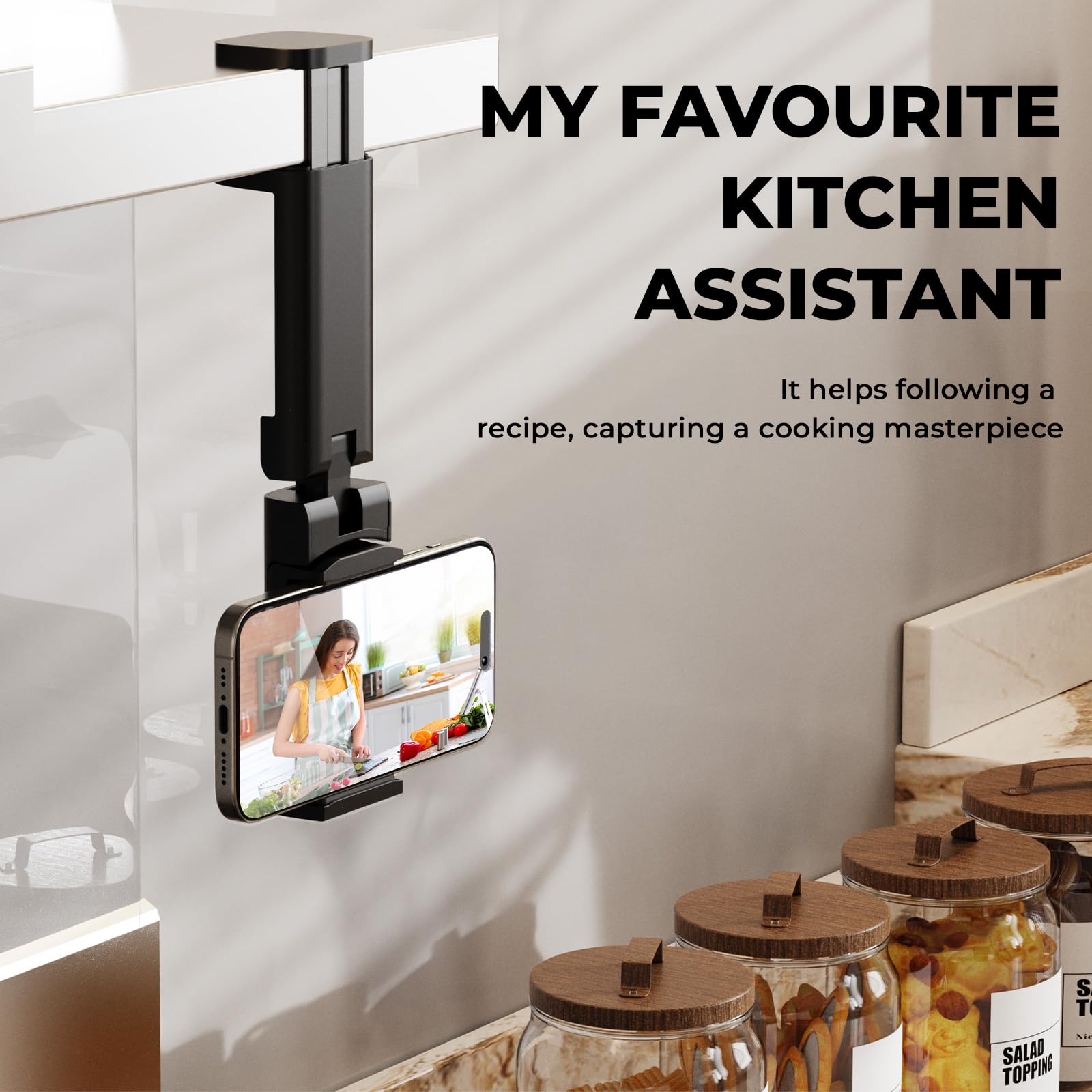 Adjustable Airplane Phone Holder, [Strong Holding Power] Compact Travel Essential In Flight Phone Mount, Universal Travel Gadget