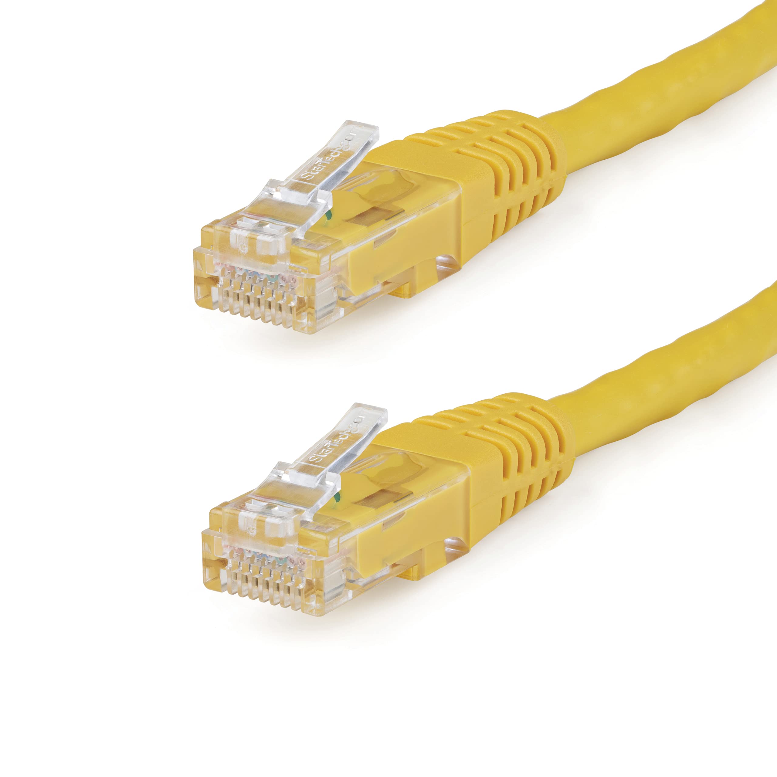 StarTech.com 15ft CAT6 Ethernet Cable   Yellow CAT 6 Gigabit Ethernet Wire  650MHz 100W PoE++ RJ45 UTP Molded Category 6 Network/Patch Cord w/Strain Relief/Fluke Tested UL/TIA Certified (C6PATCH15YL)