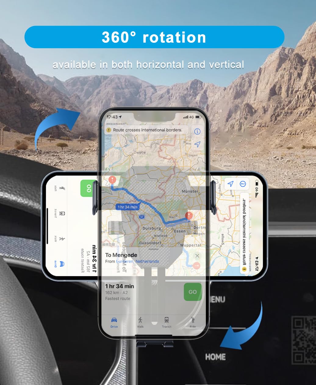 Kephth Car Phone Holder For 2024 2025 Vw/Volkswagen Atlas/Altas Cross Sport Accessories Dash Mount Cell Phone Holder For Most Sm