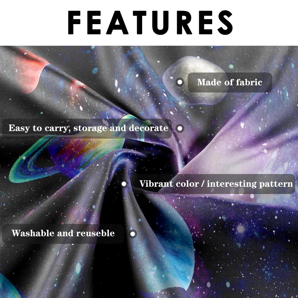 Outer Space Backdrop Starry Galaxy Banner For Baby Boys Girls Planet Theme Birthday Party, Ladvis 82.7''X59'' Nebula Photography