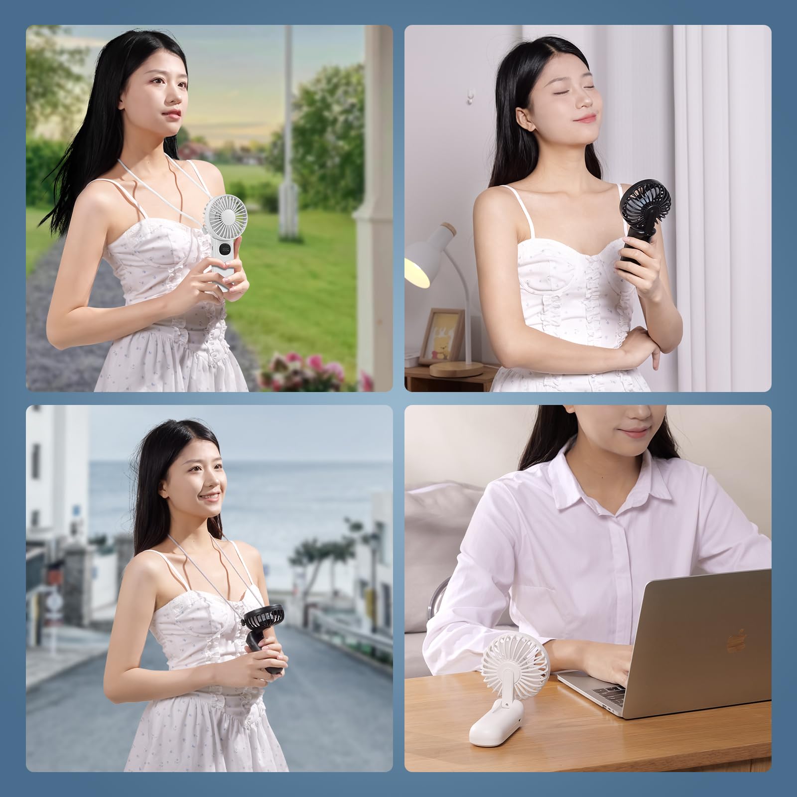 2 Pack 5 Speed Mini Fan Handheld Fan Portable Fan For Travel Essentials,Small Fan Personal Fan Neck Fan Travel Fan Hand Held Fan