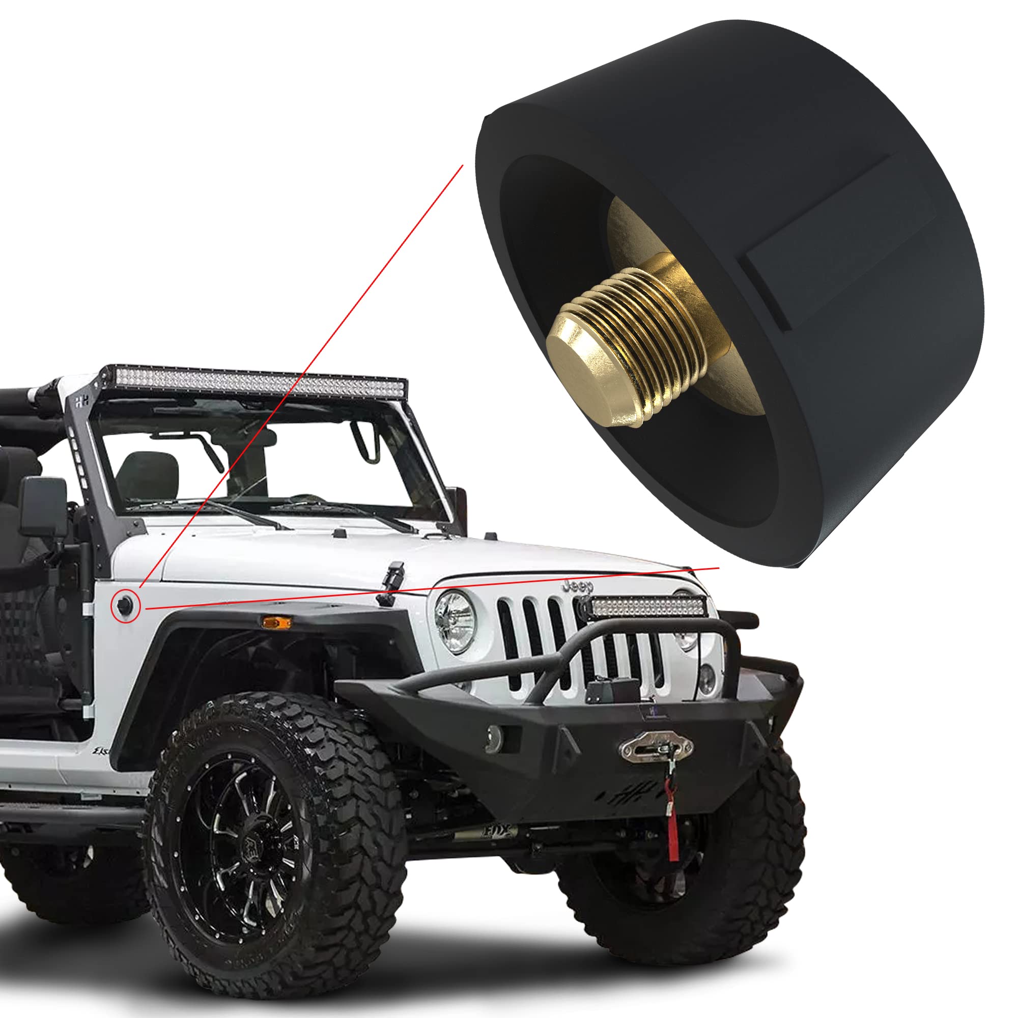 Basiker Car Wash Proof Antenna Delete Cap Fit For Jeep Wrangle Gladiator Jk Jl Rubicon Sport Unlimited 4Xe Willys Mojave, Accessories Jeep Antenna Cover Antenna Delete