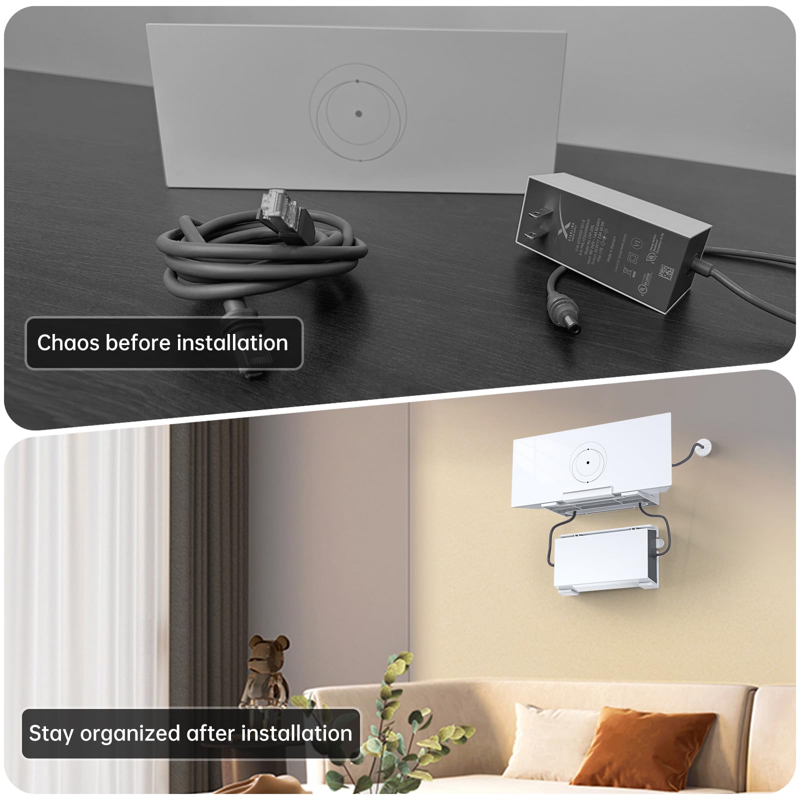 Msaff 2 In 1 Starlink Gen 3 Router Mount & Starlink V3 Power Supply Brackets Holder   Star Link Internet Kit Satellite, Signal I