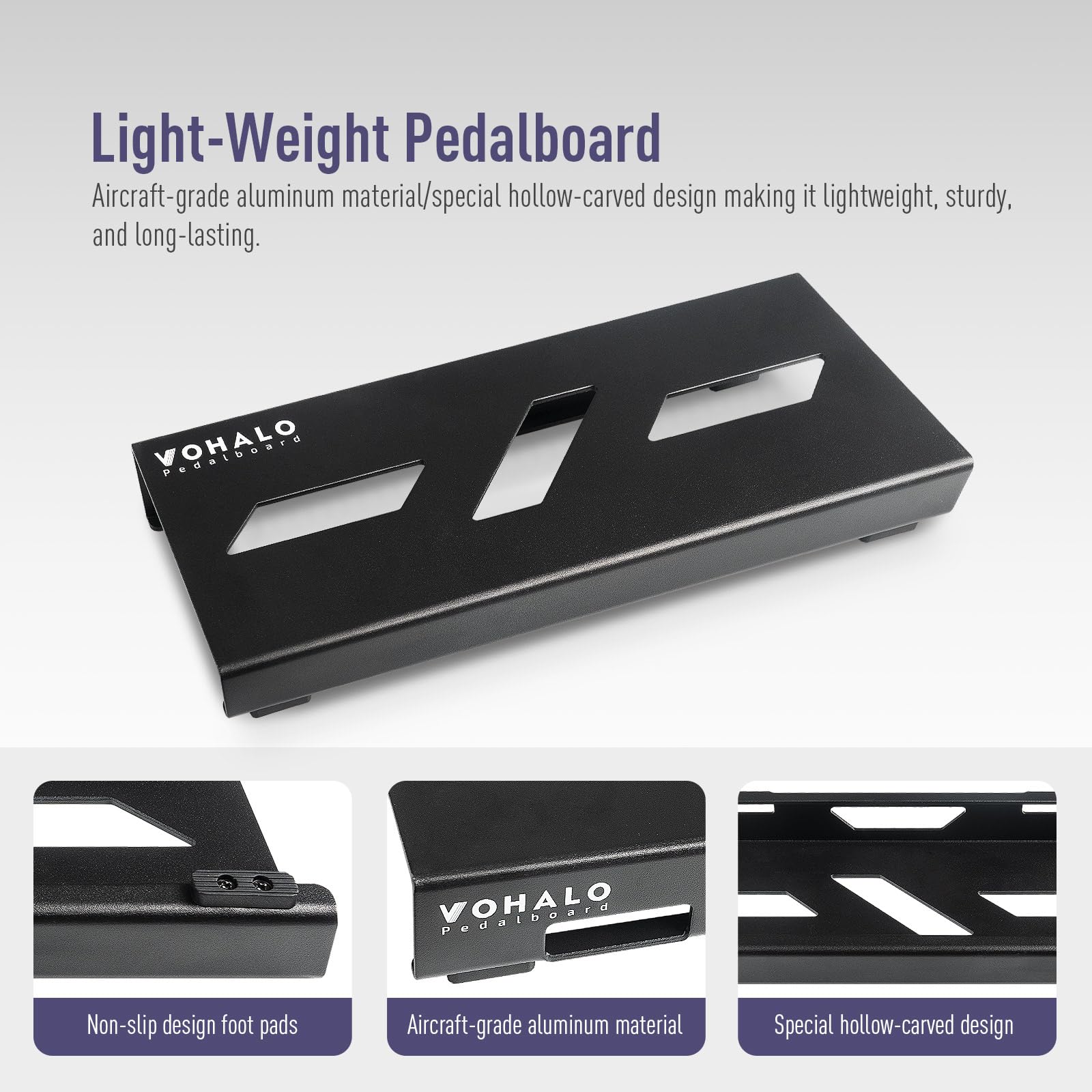 Vohalo Mini Guitar Pedal Board 14 Guitar Effects Compact Small Pedalboard With Pedals Mountain Tape, Cable Tie & Patch Cables, B