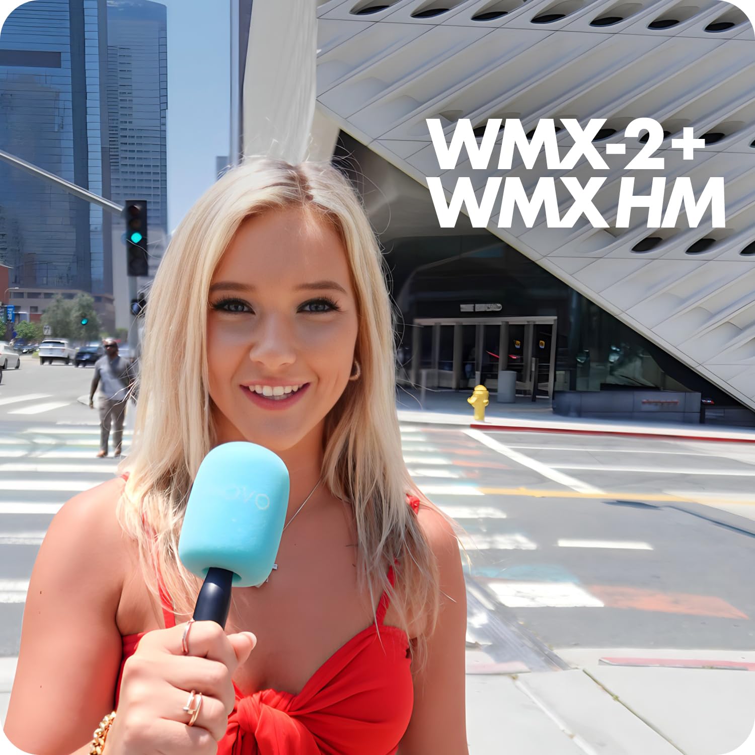 Movo Wmx-2 Wireless Lavalier Microphone Lapel Mic With Charging Case And Wmx-Hm Handheld Adapter - Lav Mic, Lapel Microphone 2.4