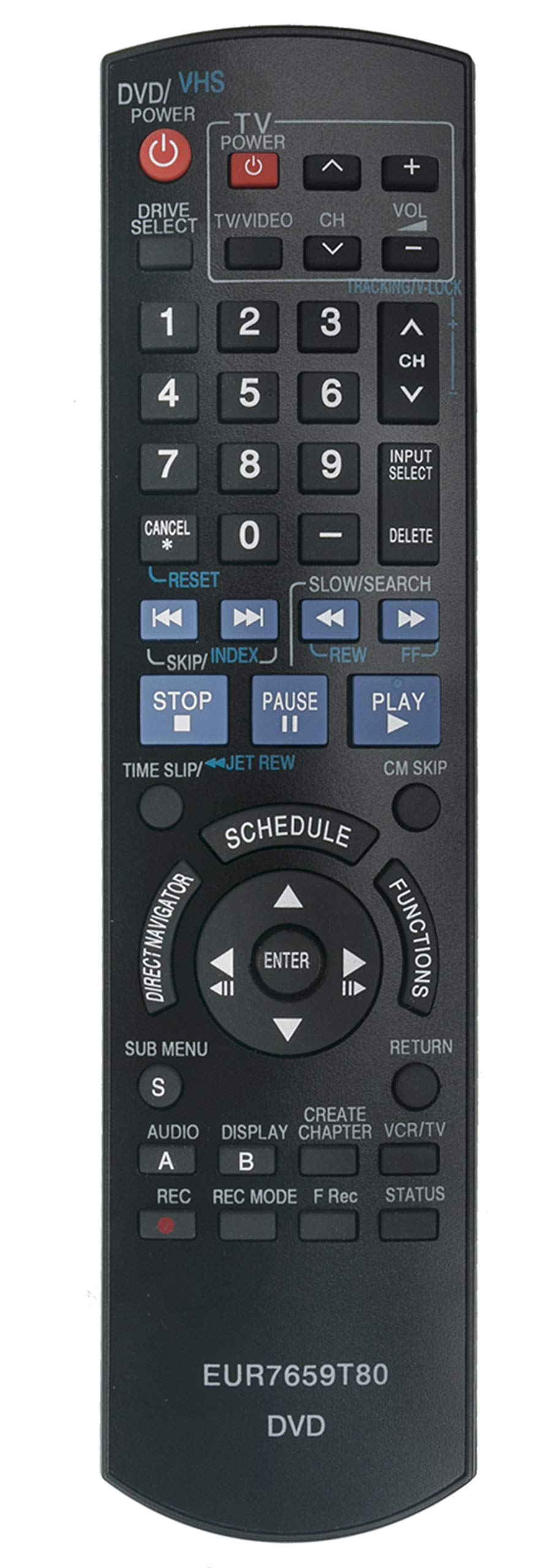 New EUR7659T80 Replaced Remote fit for Panasonic DVD Recorder DMR-EZ47 DMR-EZ475 DMR-EZ47V DMR-EZ47K DMR-EZ475VK DMR-EZ475V