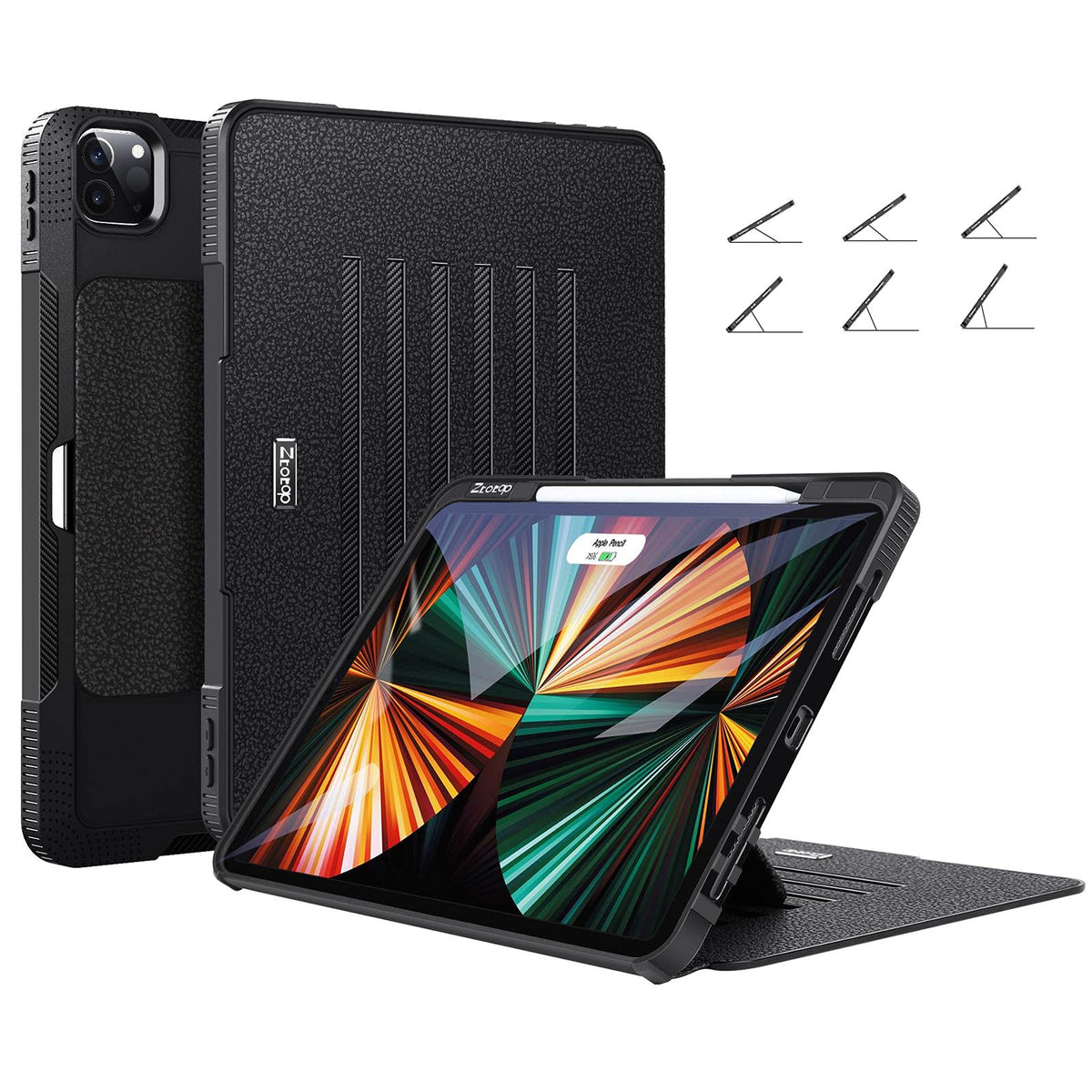 Ztotopcases For New Ipad Pro 129 Inch Case 20212022 5Th6Th Generation, 6 Magnetic Stand + Pencil Holder + Auto Wakesleep] Full B