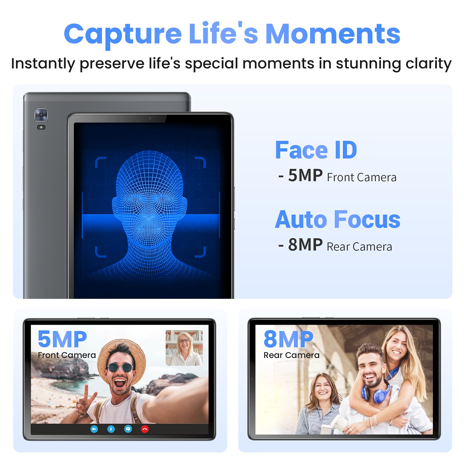 Topsand Latest Android 13 Tablet, 10.1 Inch Tablet With 2.0 Ghz Quad Core Processor, 64Gb Rom, 1Tb Expandable, Dual Auto Focus C