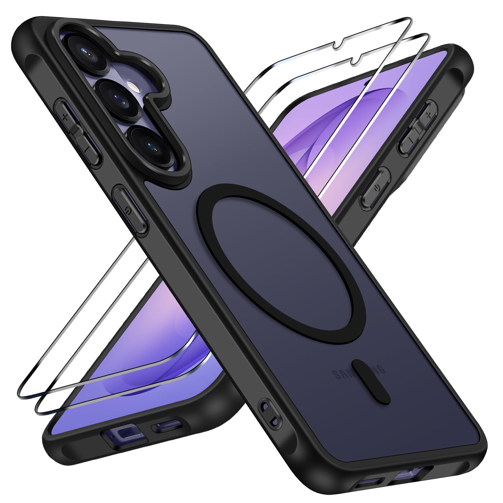 ivoler 3-in-1 Magnetic Case for Samsung Galaxy S26 Plus 5G 6.7 with 2 Pack Screen Protector, [MagSafe Compatible] [Military Gr