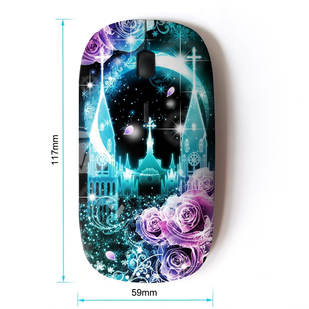 Koolmouse [ Optical 2.4G Wireless Mouse [ Teal Palace Roses Night Stars ]