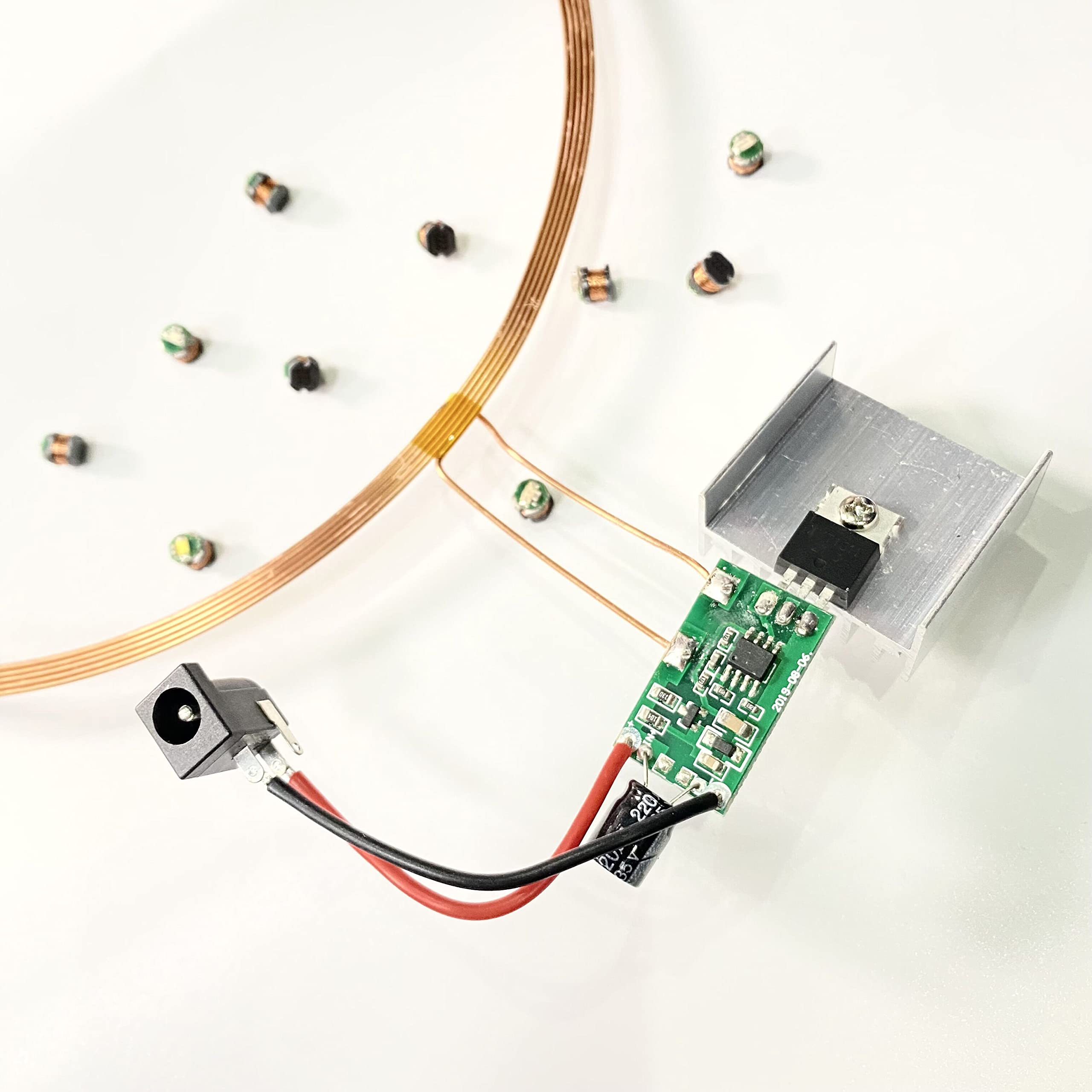 Taidacent 24V 200Mm One To Many Long Distance Wireless Inductive Coil Wireless Leds Induction Wireless Charging Module Wireless Power Supply(1 Transmitter Coil And 10 Mixed Wireless Leds)