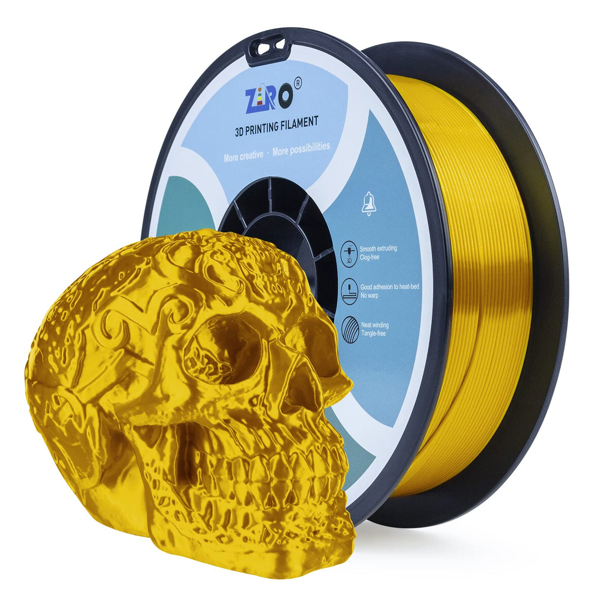 Ziro Silk Pla Filament 175Mm,3D Printer Filament Pla Silky Series 175Mm 1Kg(22Lbs),Gold
