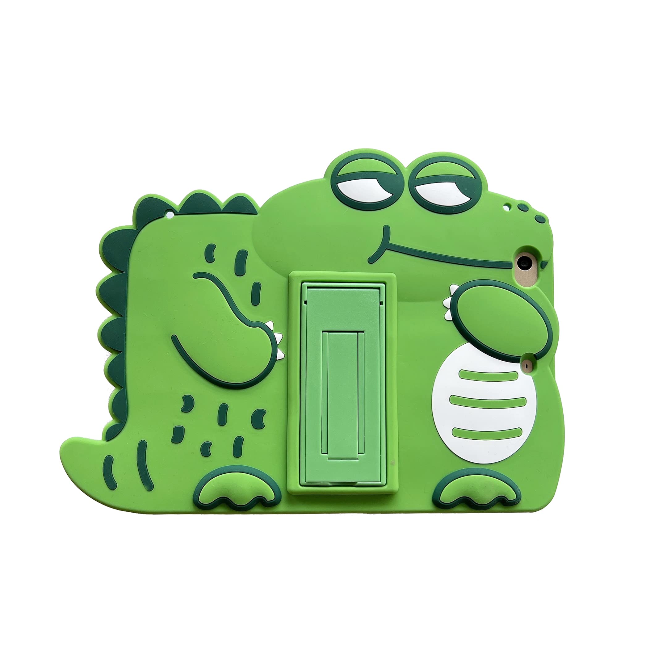 3D Cute Crocodile Case For Ipad Mini 1St 2Nd 3Rd 7.9 Inch With Strap,Kawaii Cartoon Green Crocodile Soft Silicone Case With Kick