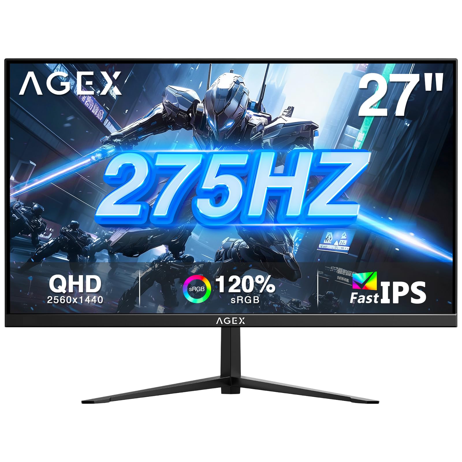 Z-Edge 27 Inch Gaming Monitor, QHD (2560 x 1440p) 275Hz 240Hz Fast IPS Monitor, Support FreeSync, AG27QS 1ms MPRT Refresh Rate,
