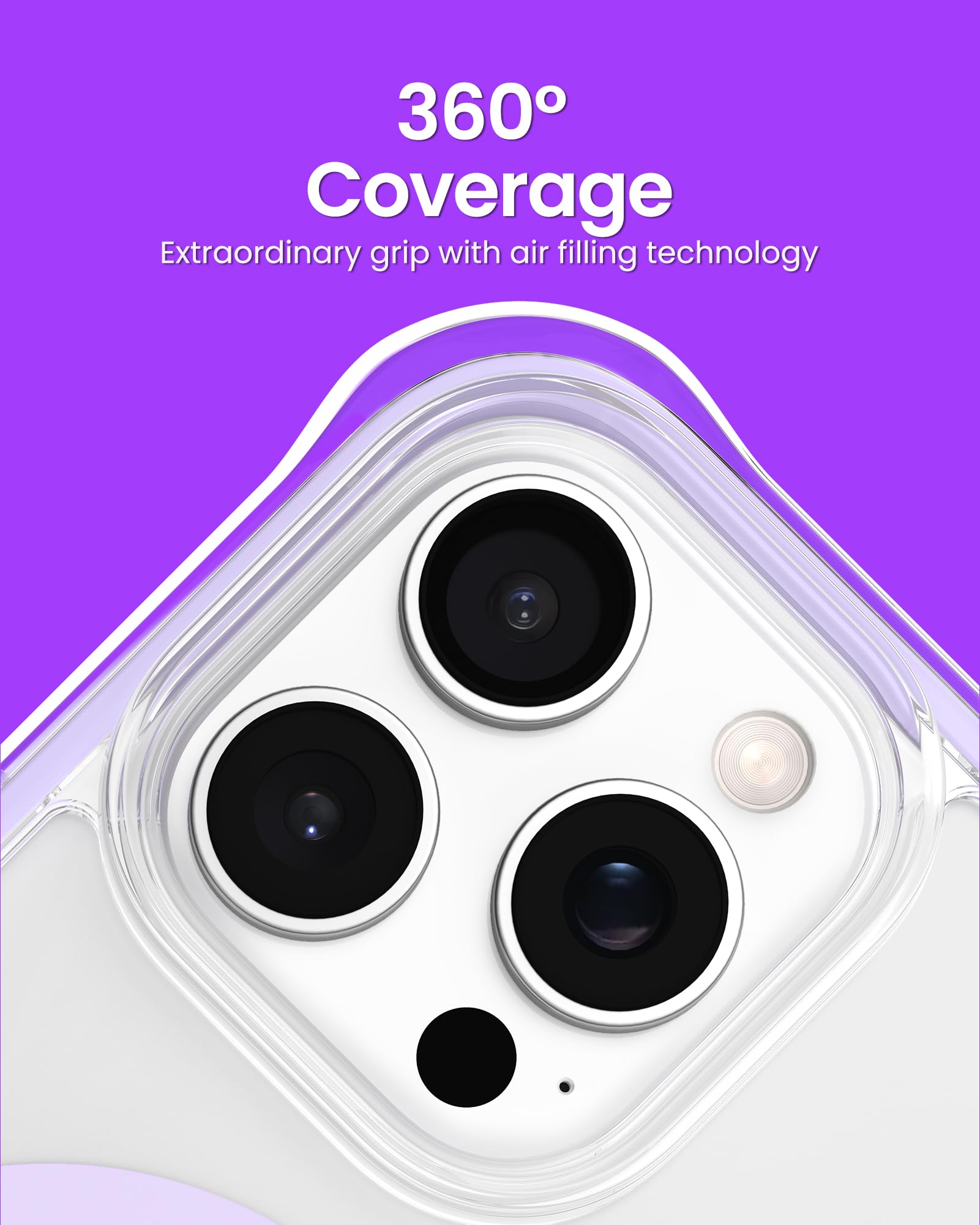 Ornarto Air Case For Iphone 16 Pro Max Clear, Compatible With Magsafe, Military Grade Drop Protection Cover With Built In Air Pu