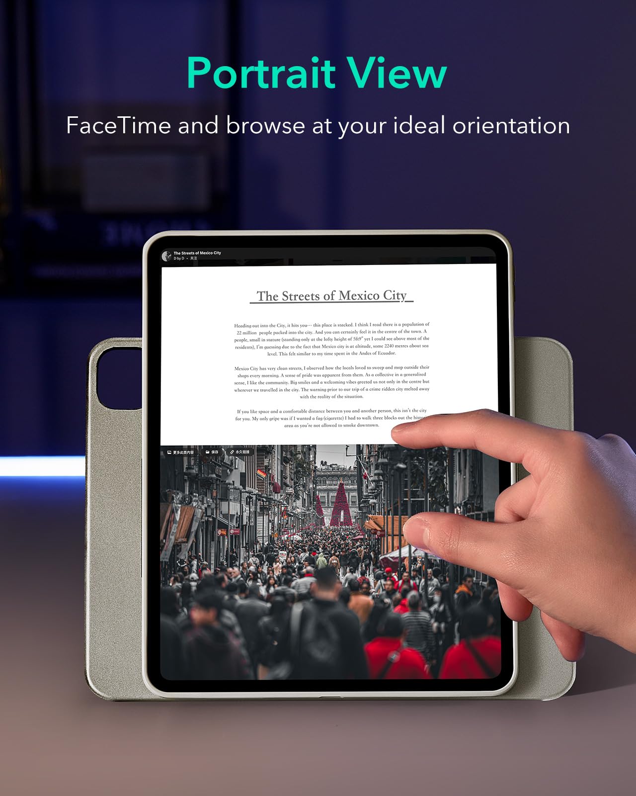 Esr For Ipad Pro 13 Inch Case M4(2024), Ipad Pro 13 Rotating Case With Removable Magnetic Cover, Adjustable Portrait/Landscape Stand With Raised Screen View, 9 Standing Angles, Shift Series, Titanium