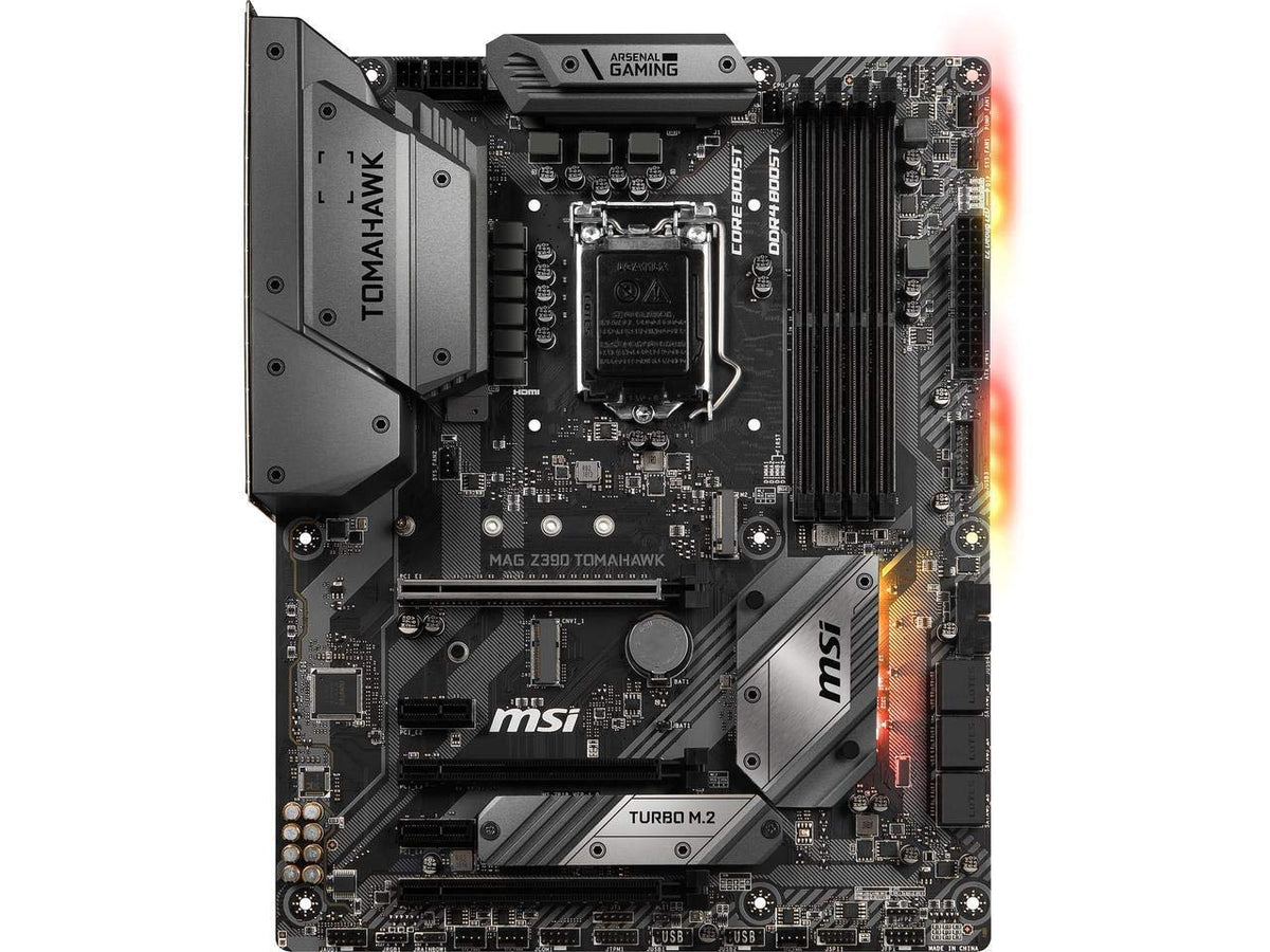Msi Mag Z390 Tomahawk Lga1151 (Intel 8Th And 9Th Gen) M.2 Usb 3.1 Gen 2 Ddr4 Hdmi Dp Cfx Dual Gigabit Lan Atx Z390 Gaming Mother